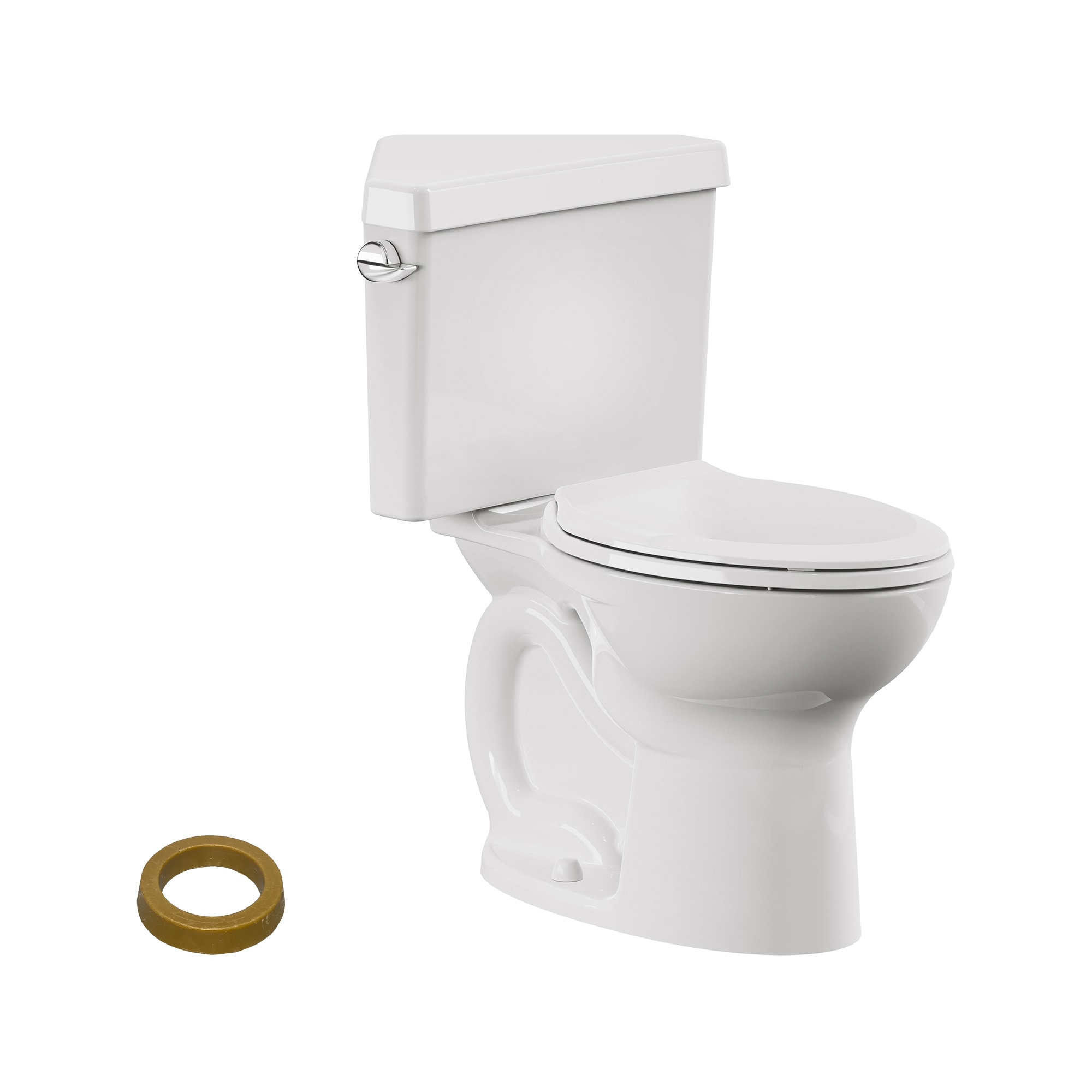 American Standard Cadet White Elongated Chair height 12-in Rough-In WaterSense 1.28 GPF 2-piece Toilet
