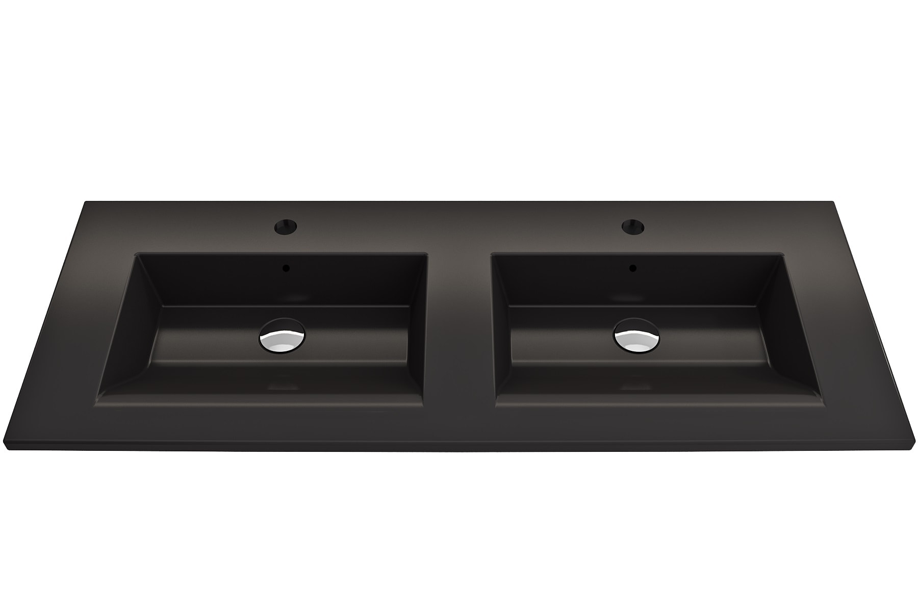 BOCCHI 1111-004-0132 Fire Clay 18.75-in Wall-mount Rectangular Modern Matte Black Bathroom Sink