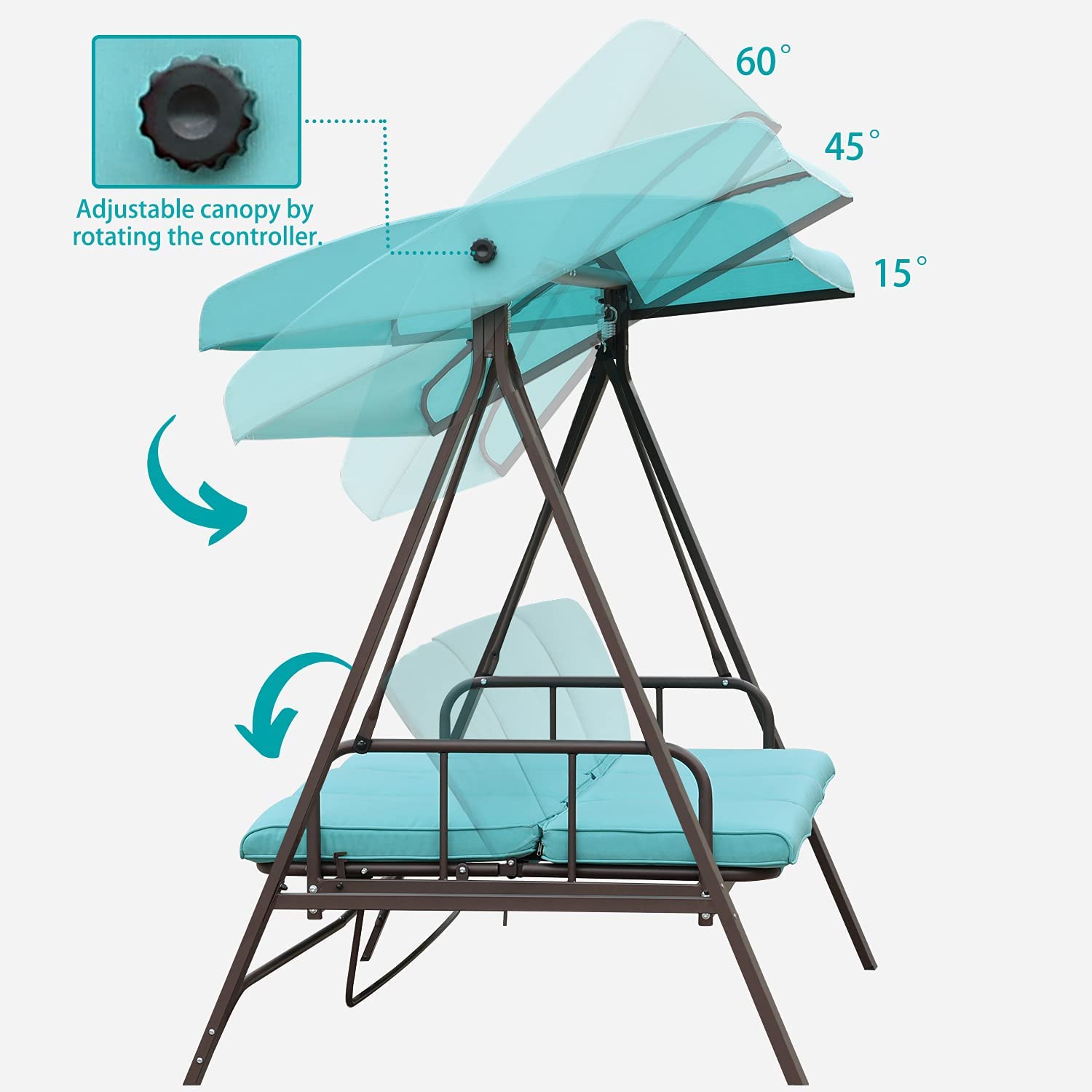 Aoodor A052-PBUBN Swing-Gliders - View #3