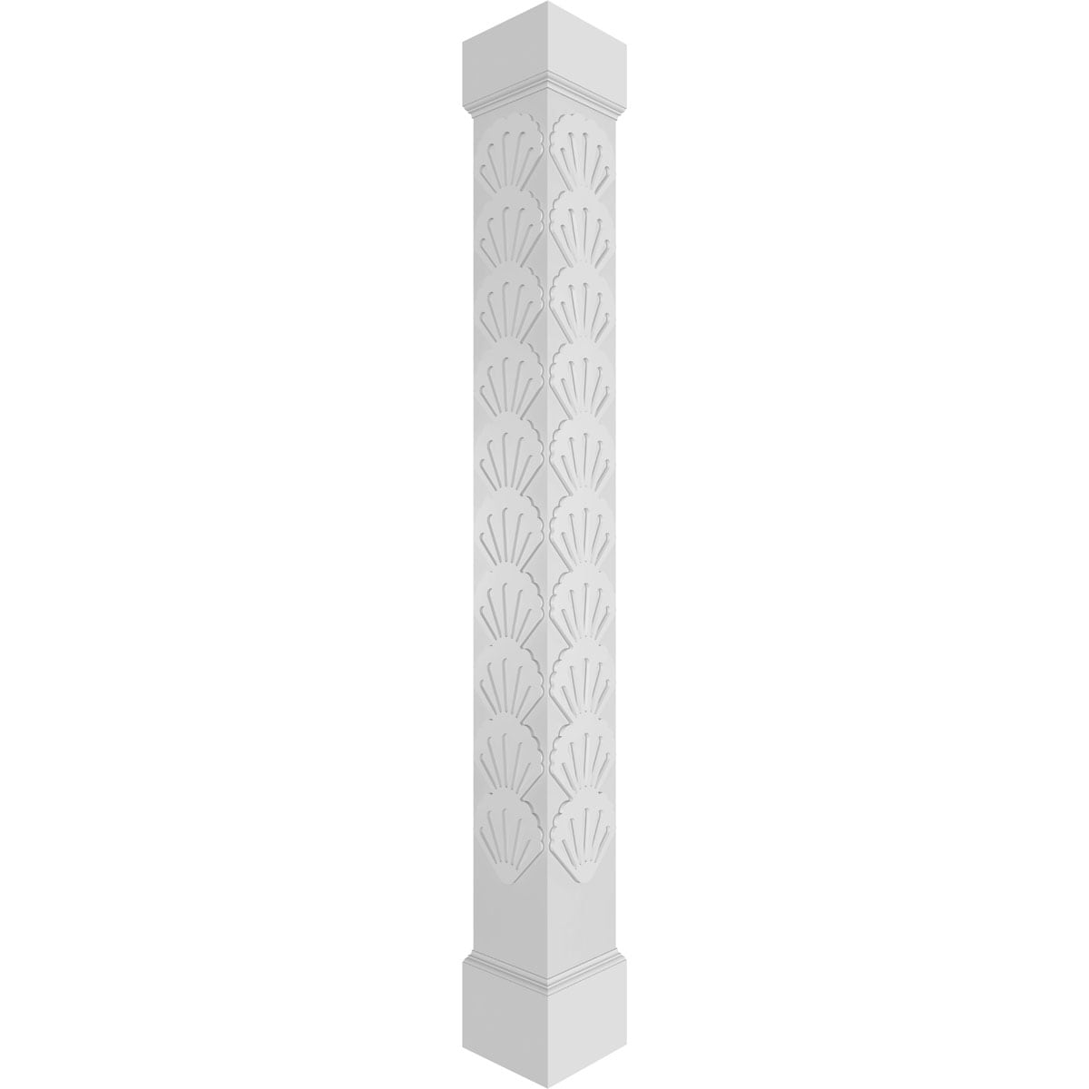 Ekena Millwork CC0810ENBNDMIMI Bondi Fretwork 8-Inches L x 10-Feet Unfinished PVC Column Wrap