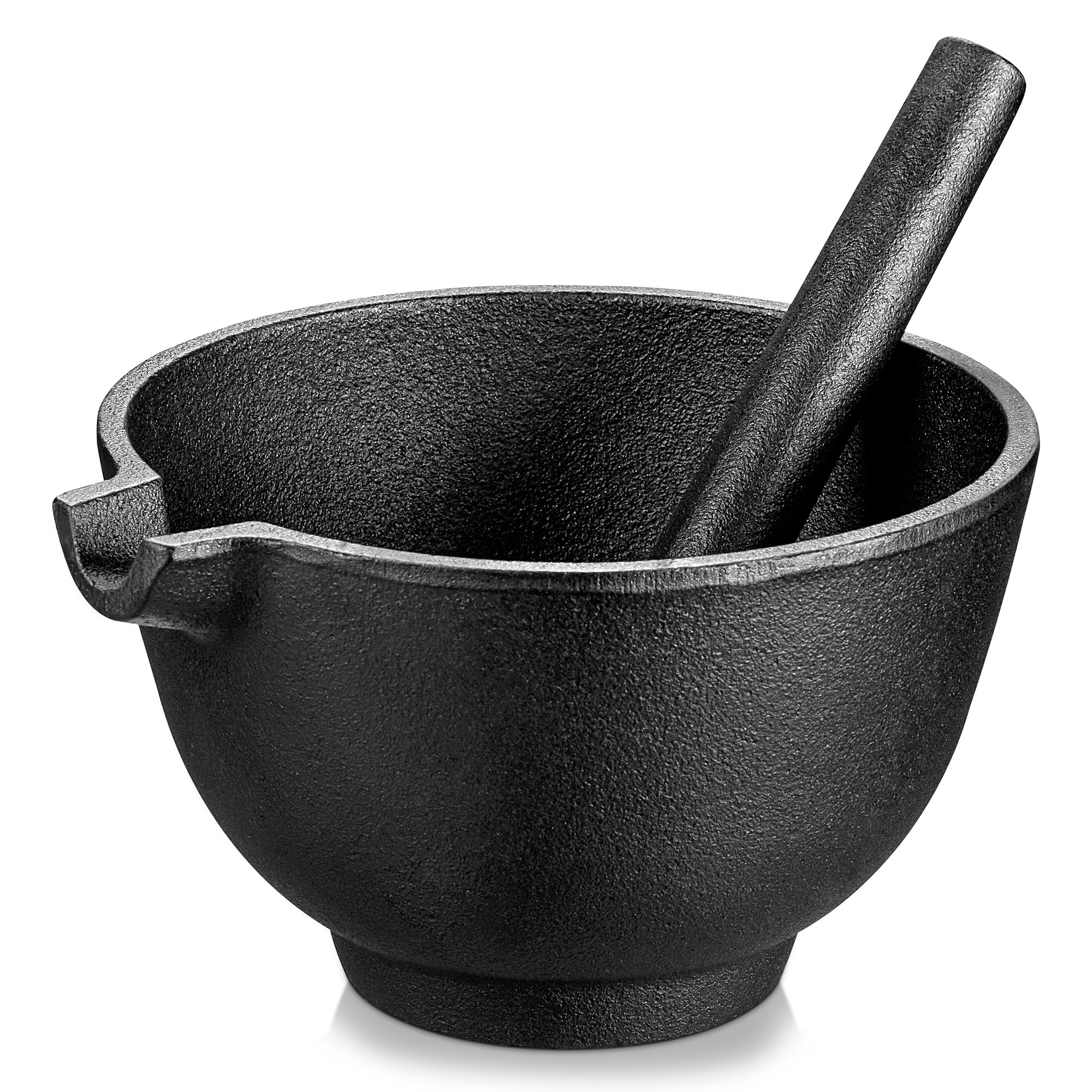 Aoibox  Cast Iron Mortar and Pestle Set 3 Cup Mortar 6 5 Inch Pestle Non Porous Spice Grinder and Smasher