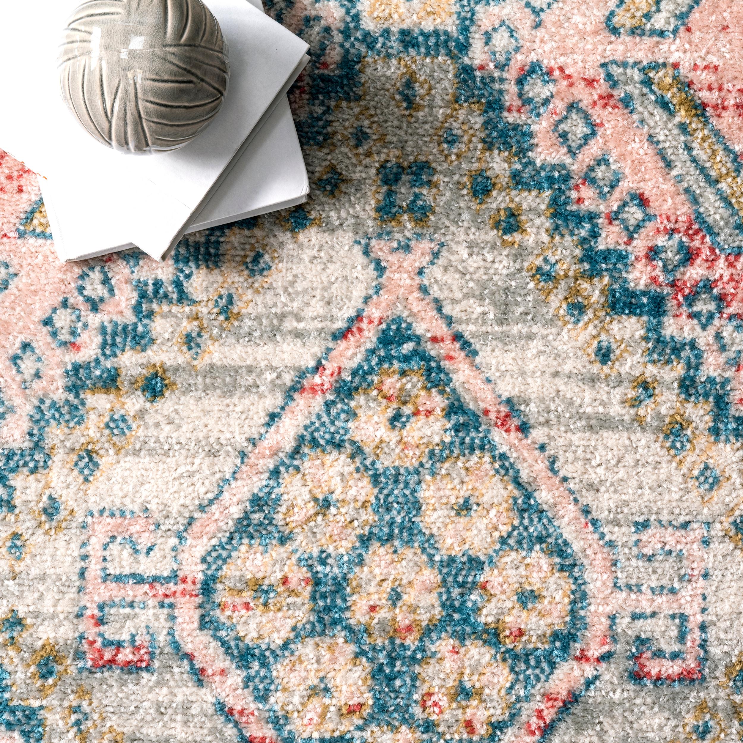 NuLOOM Bodrum 8 X 10 (ft) Light Pink Indoor Geometric Area Rug In The ...