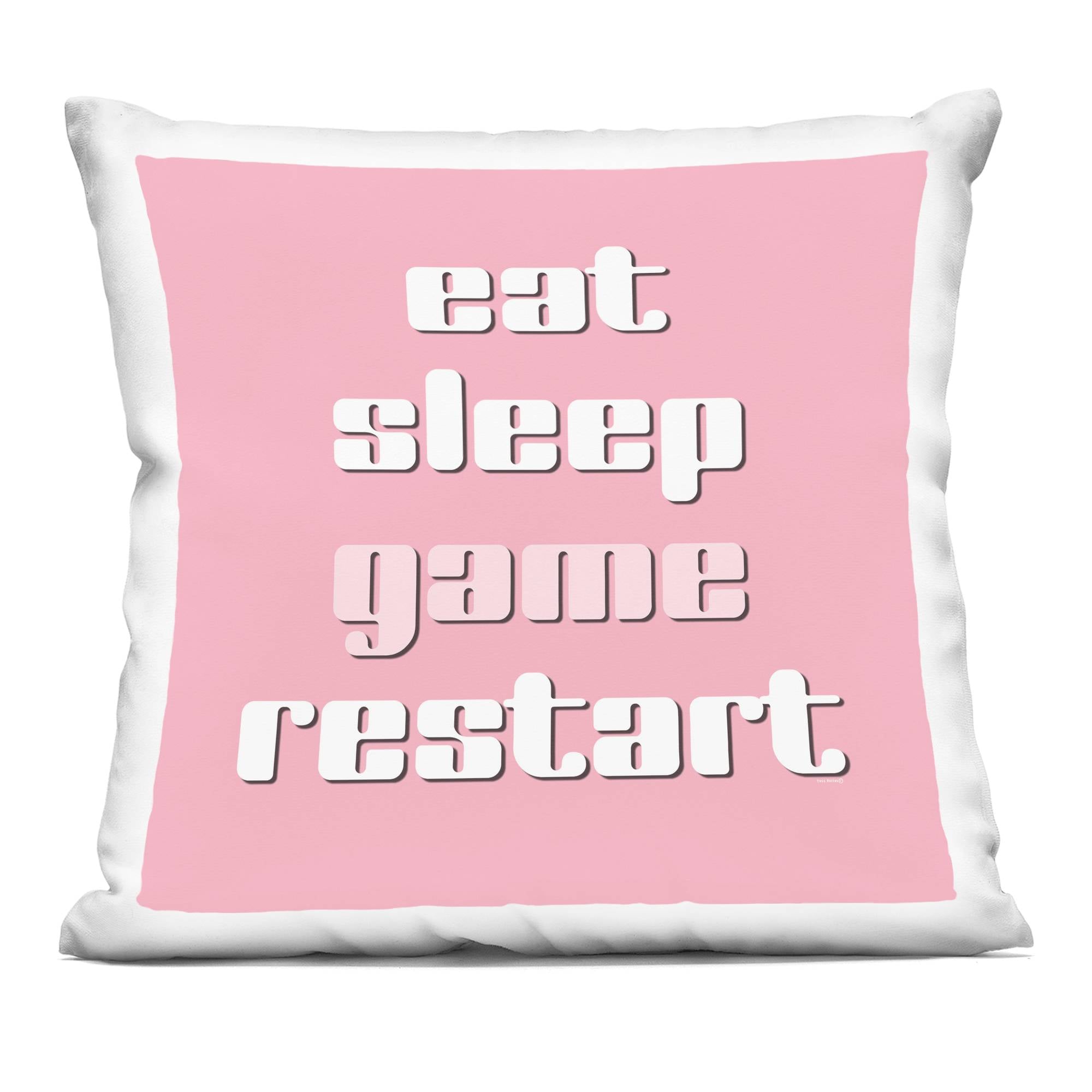 Stupell Industries -  Gamer Phrases on Pink Decorative Printed Pillow Design by Yass Naffas Designs