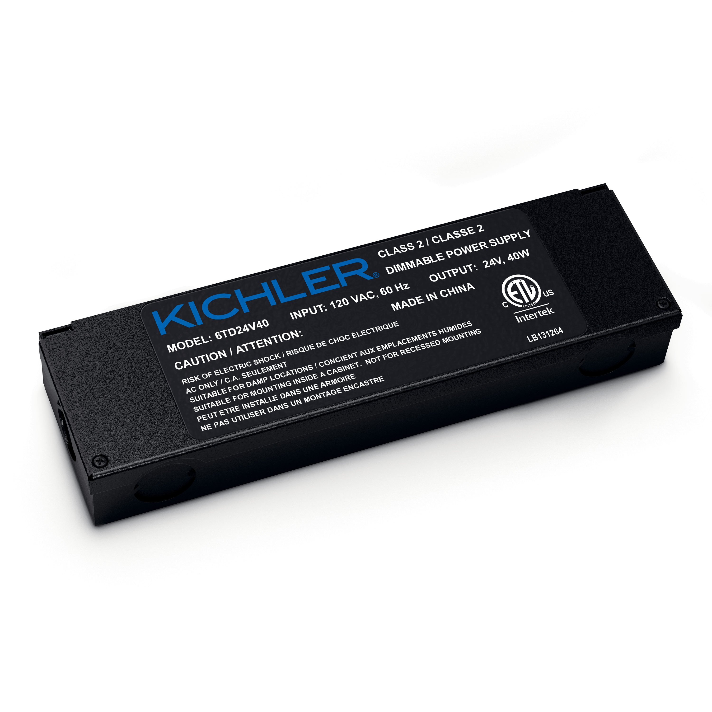 Kichler 6TD24V40BKT Cabinet Lighting LED Driver