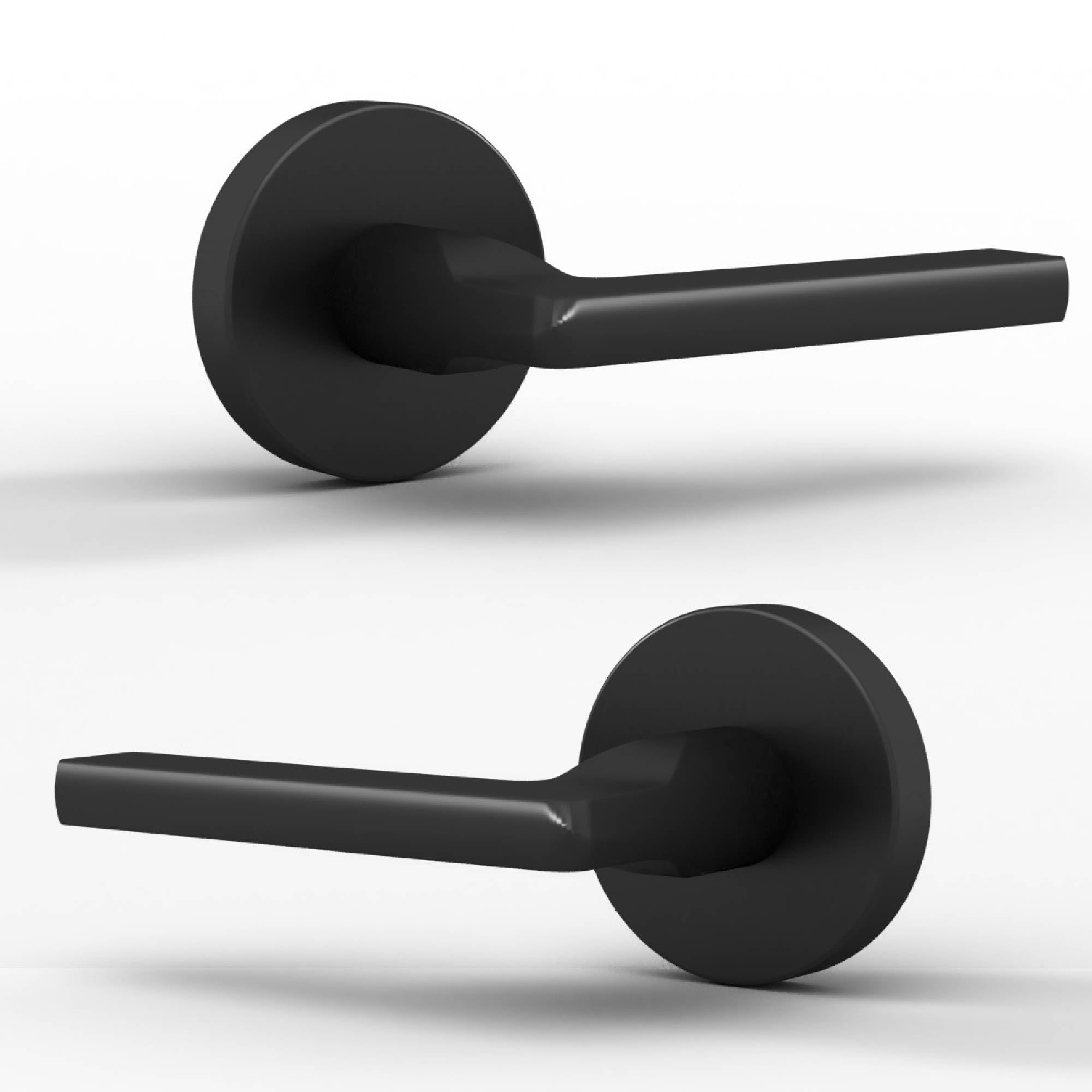 Mega Handles  Ralph Dummy Door Handles - 2 Pack Heavy Duty Black Door Handle - Non-turning Door Handle for Hallway - Closet and French Doors - Single Side - Fits All Standard Doors - Matte Black