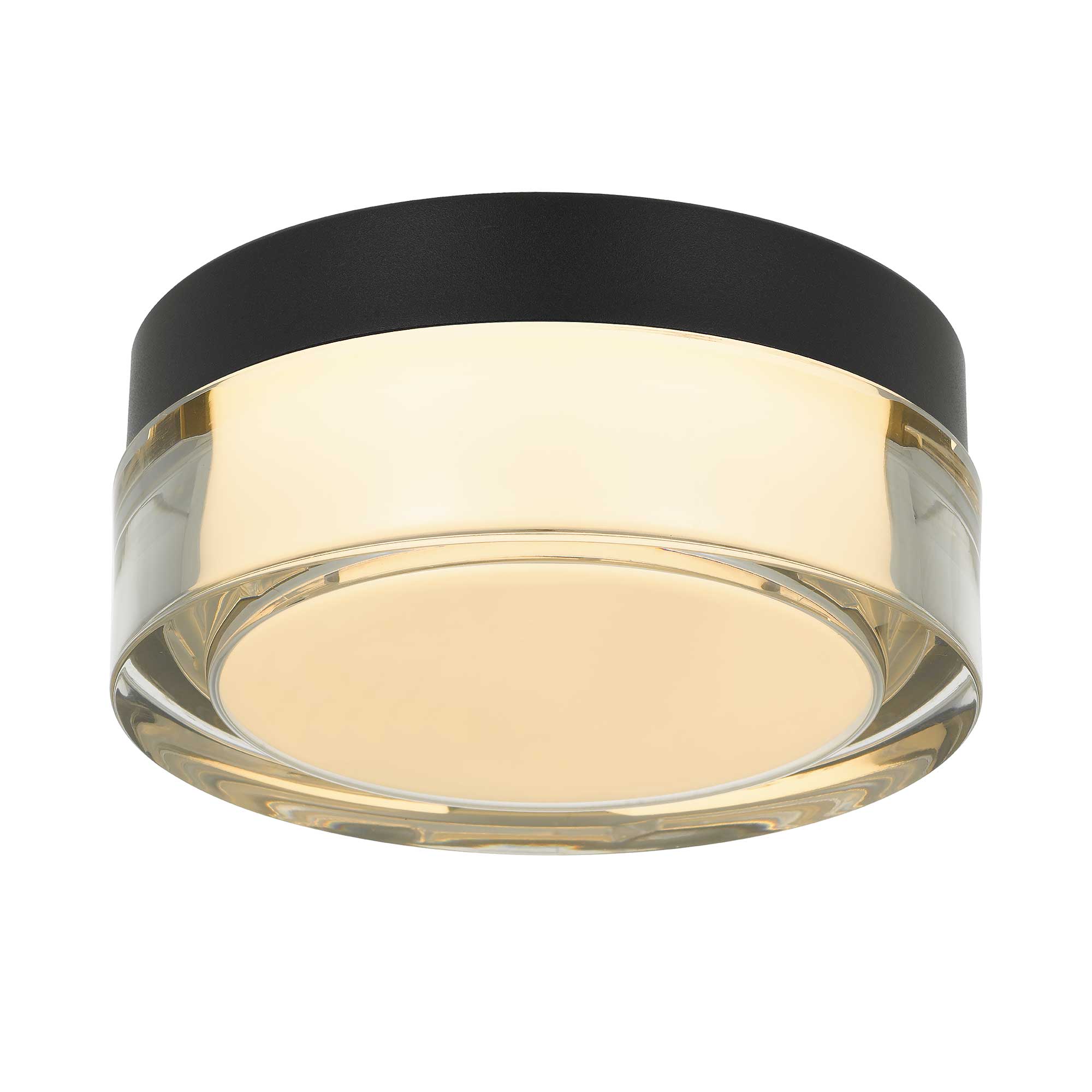 Flynama 6-in Black Indoor 1 -Light LED Flush Mount Light Acrylic Shade