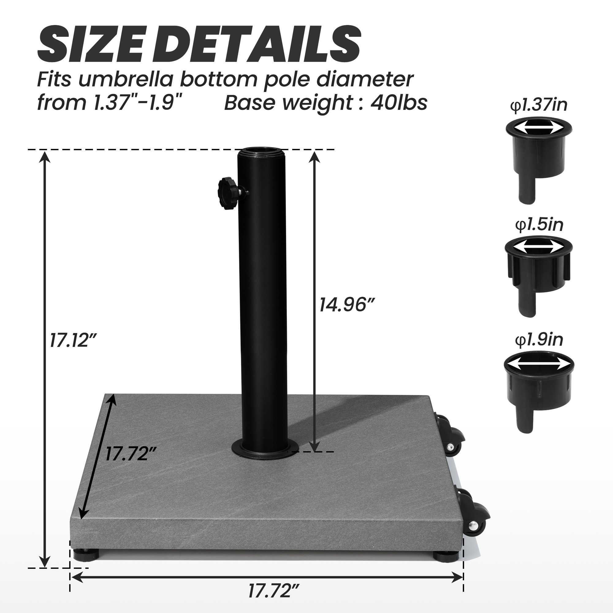 Crestlive Products CL-UB026GRY Umbrella-Bases - View #2