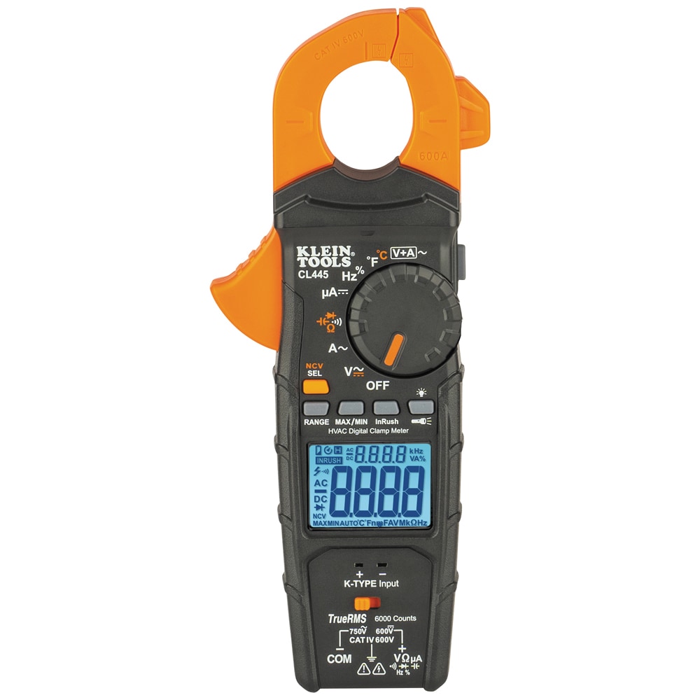 Klein Tools HVAC Lcd Display Clamp Meter Multimeter 600 Amp 600-Volt