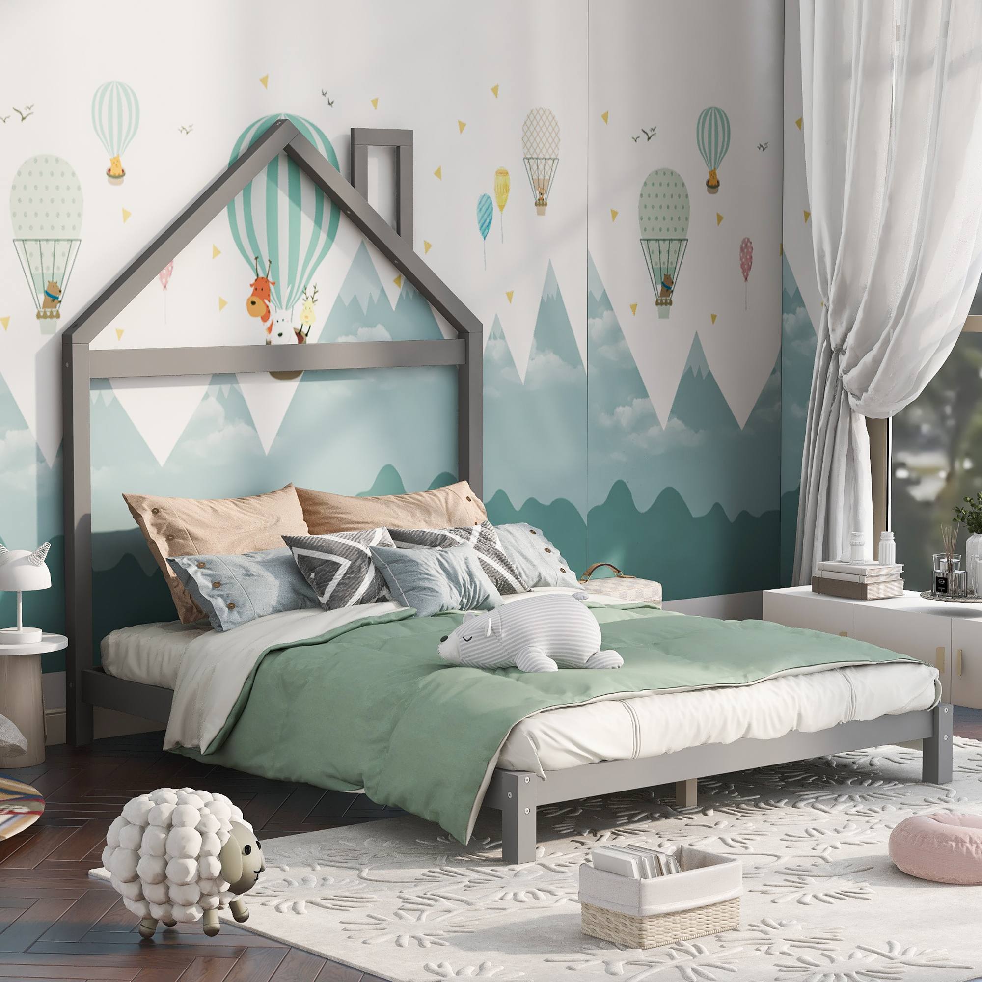 Wood Full Modern Children Bed Floor Platform New Pattern Luxury Children  Bed Minimalist Camas Infantiles Children