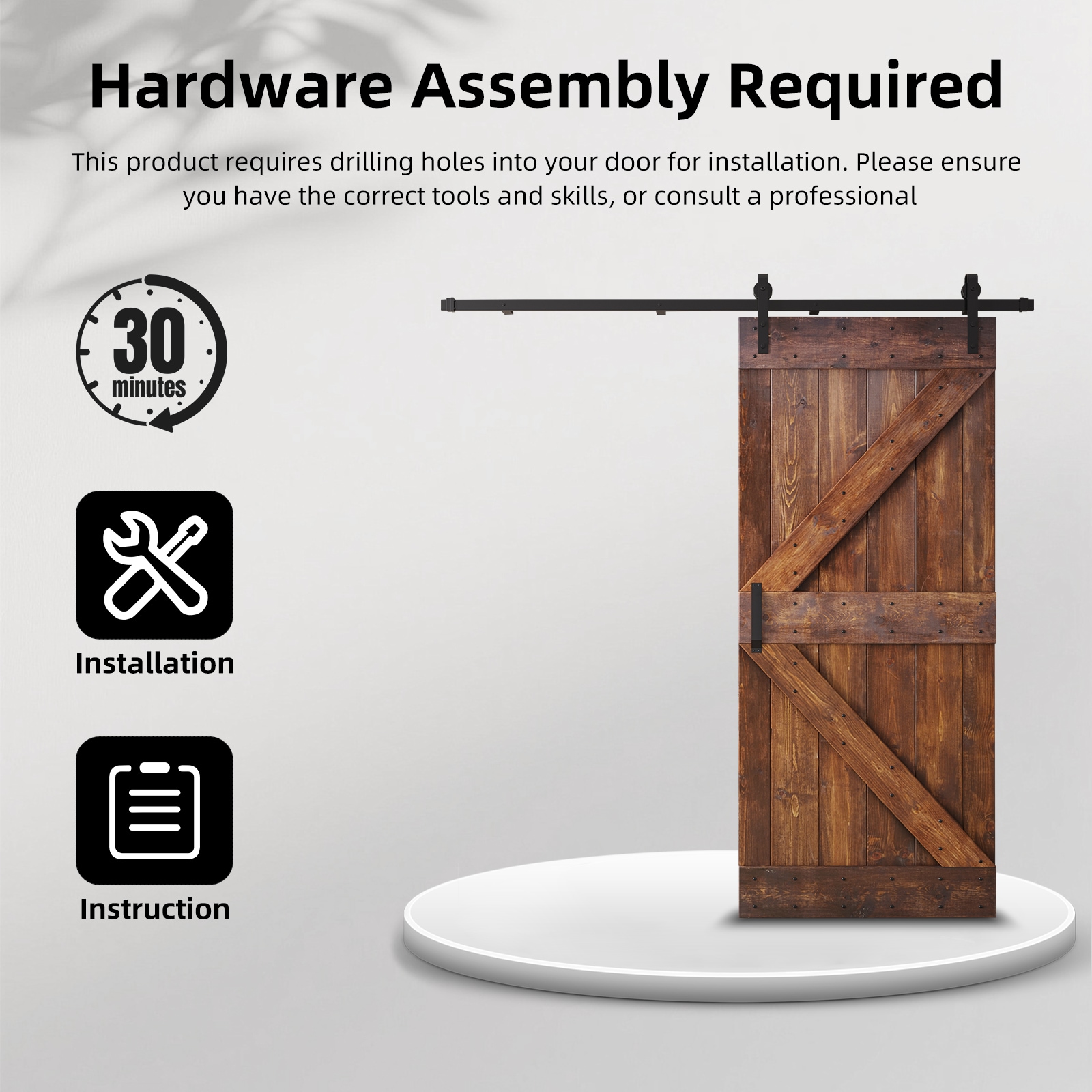 Coast Sequoia 30 in. x 84 in. Paneled K Series Dark Walnut/Aged Barrel ...