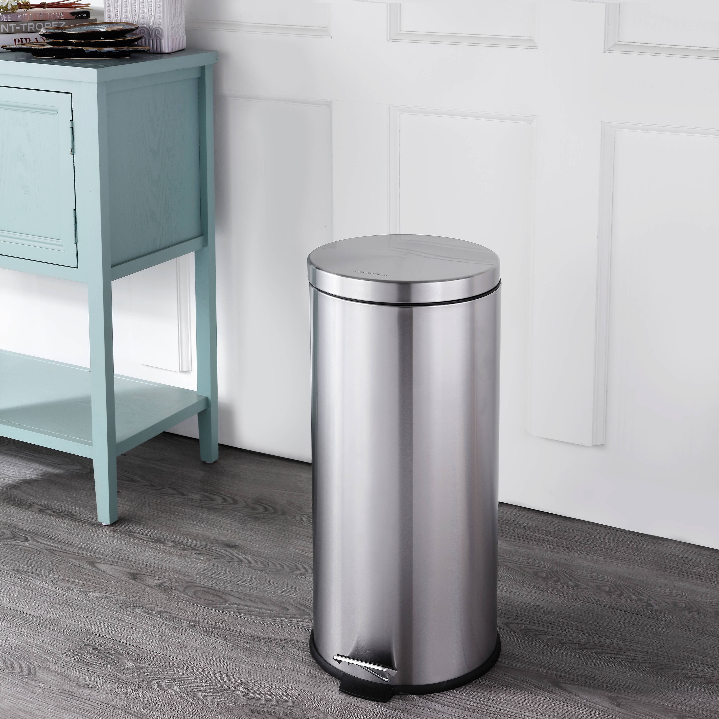 Simple Human Classic Brushed Stainless Steel Step Trash Can, 38l (10gal)