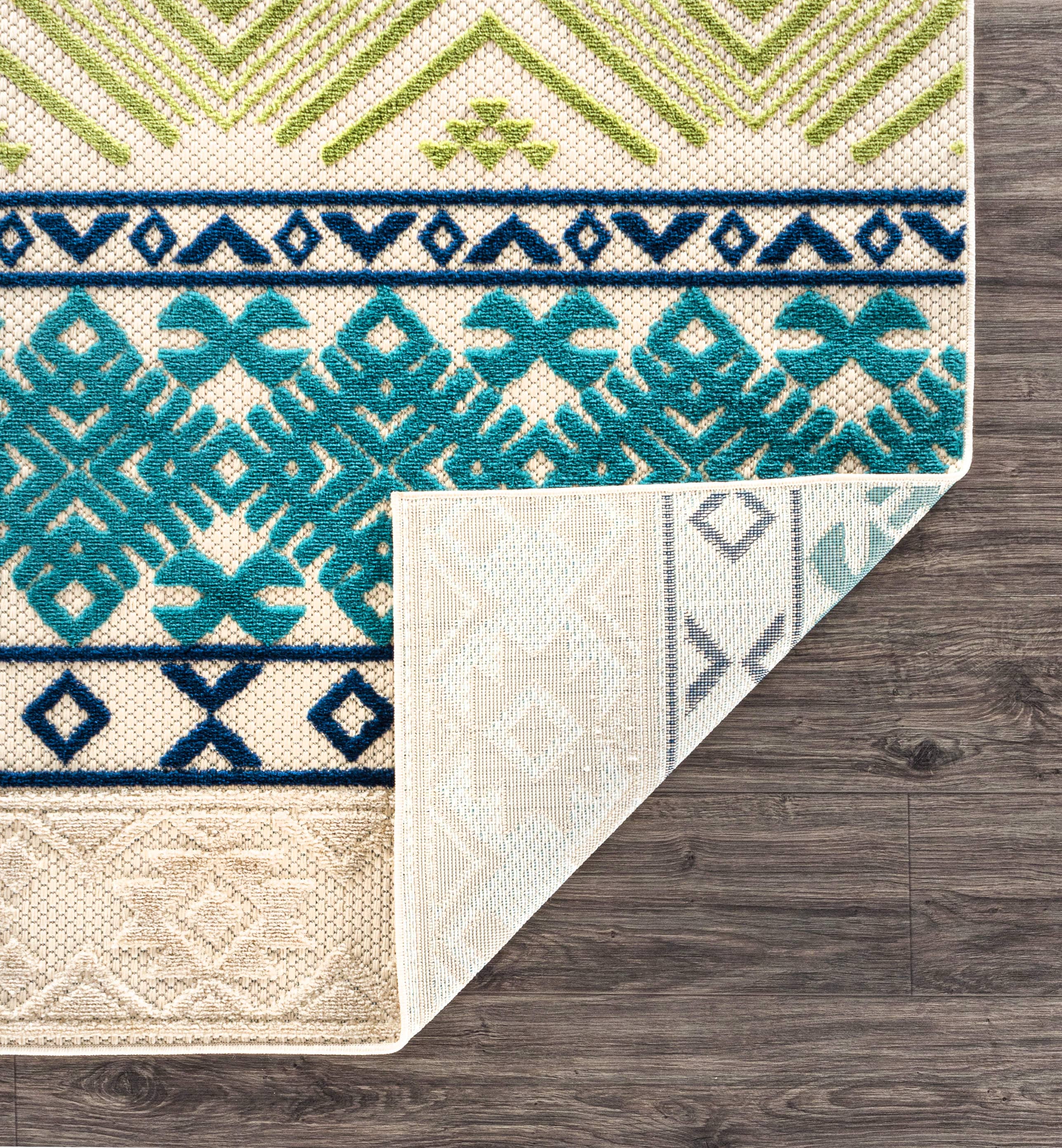 Vienna Bohemian Multicolor Synthetic Indoor/Outdoor Area Rug 5' x 7'