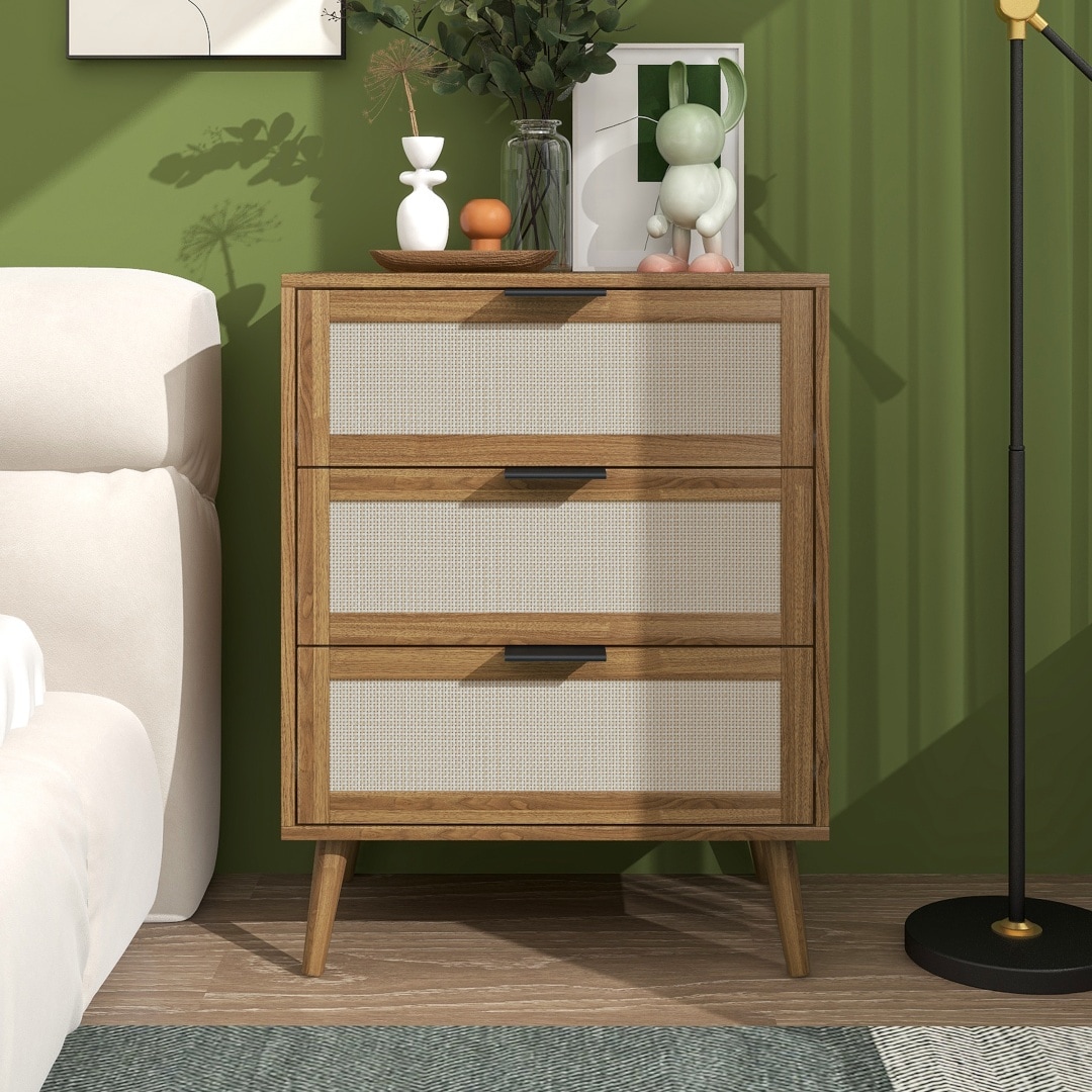 ZAKLOOP WU688121311 Brown Walnut Nightstand