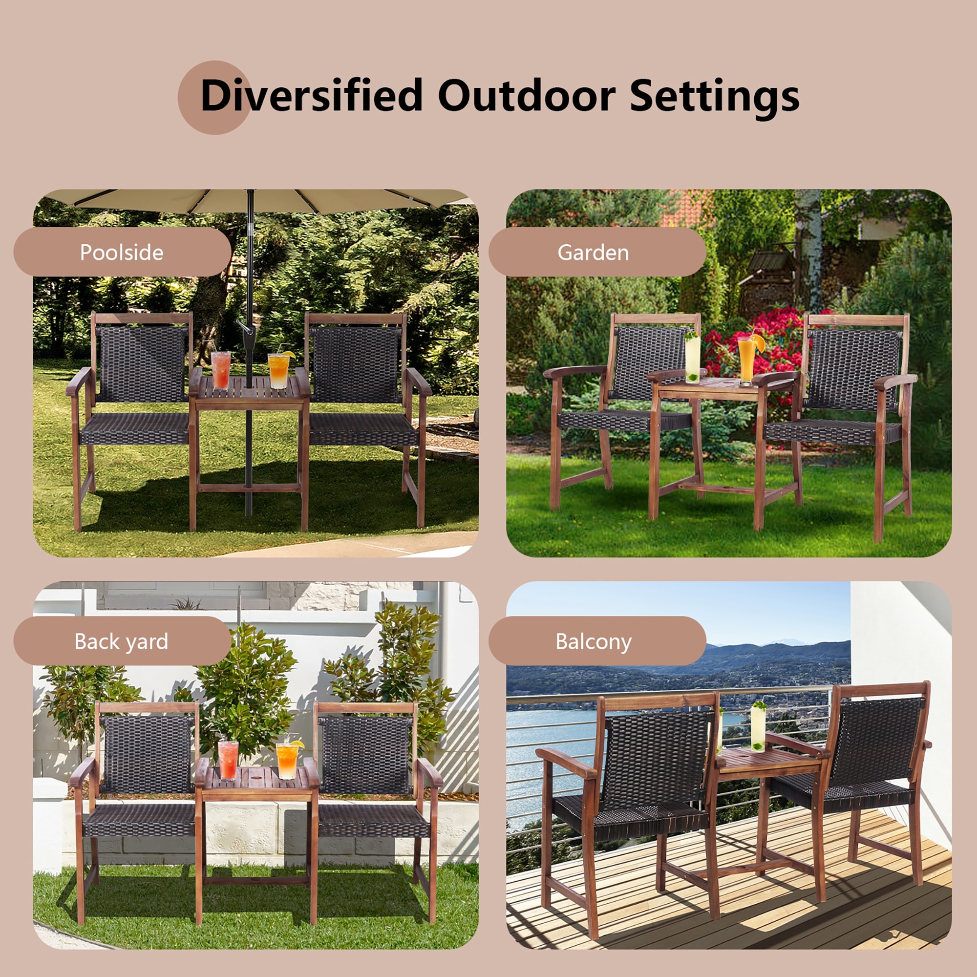 Forclover ALLC-15BK Patio-Conversation-Sets - View #7
