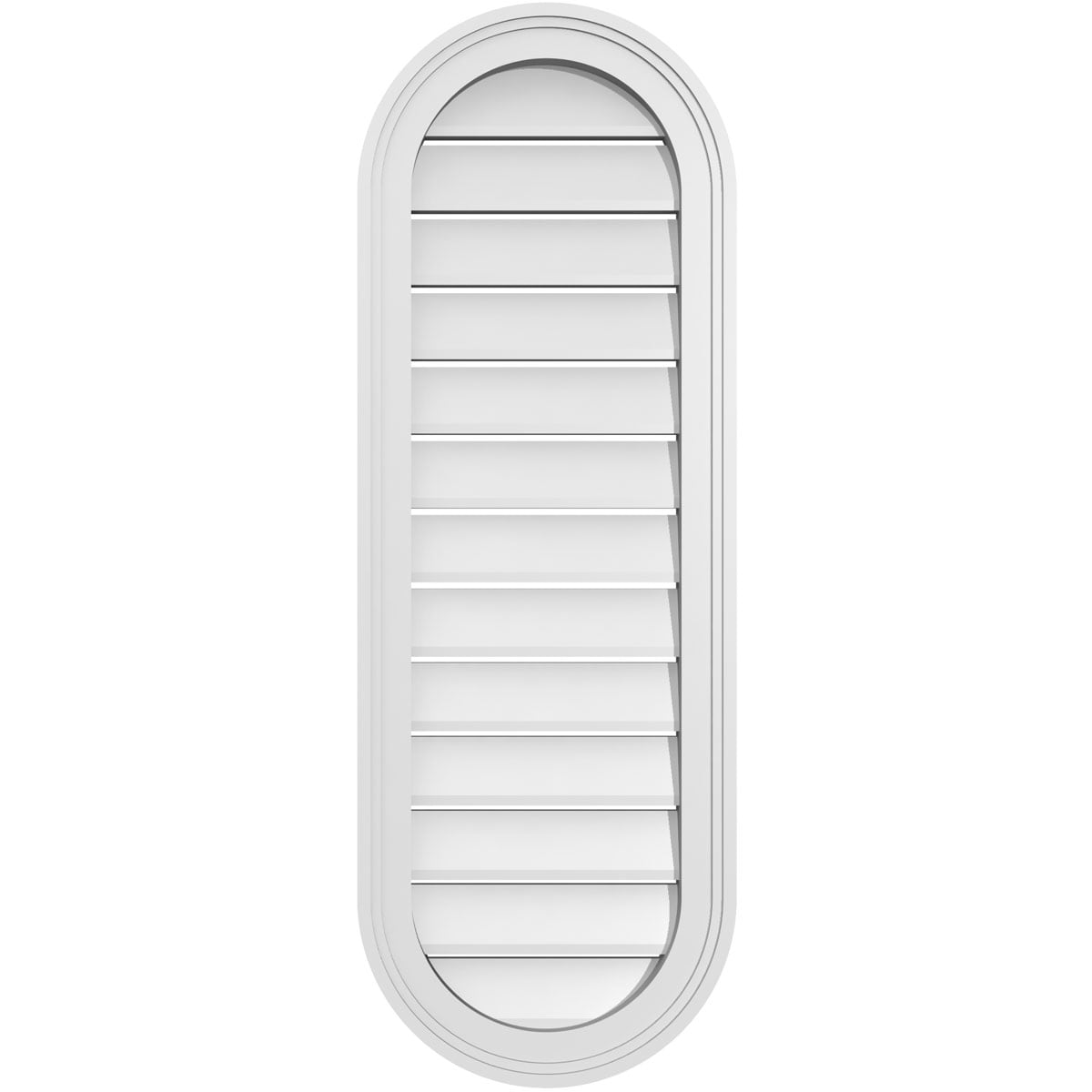 Ekena Millwork GVPVR14X4002SF 14-Inches x 40-Inches Off-white Oval PVC Gable Louver Vent