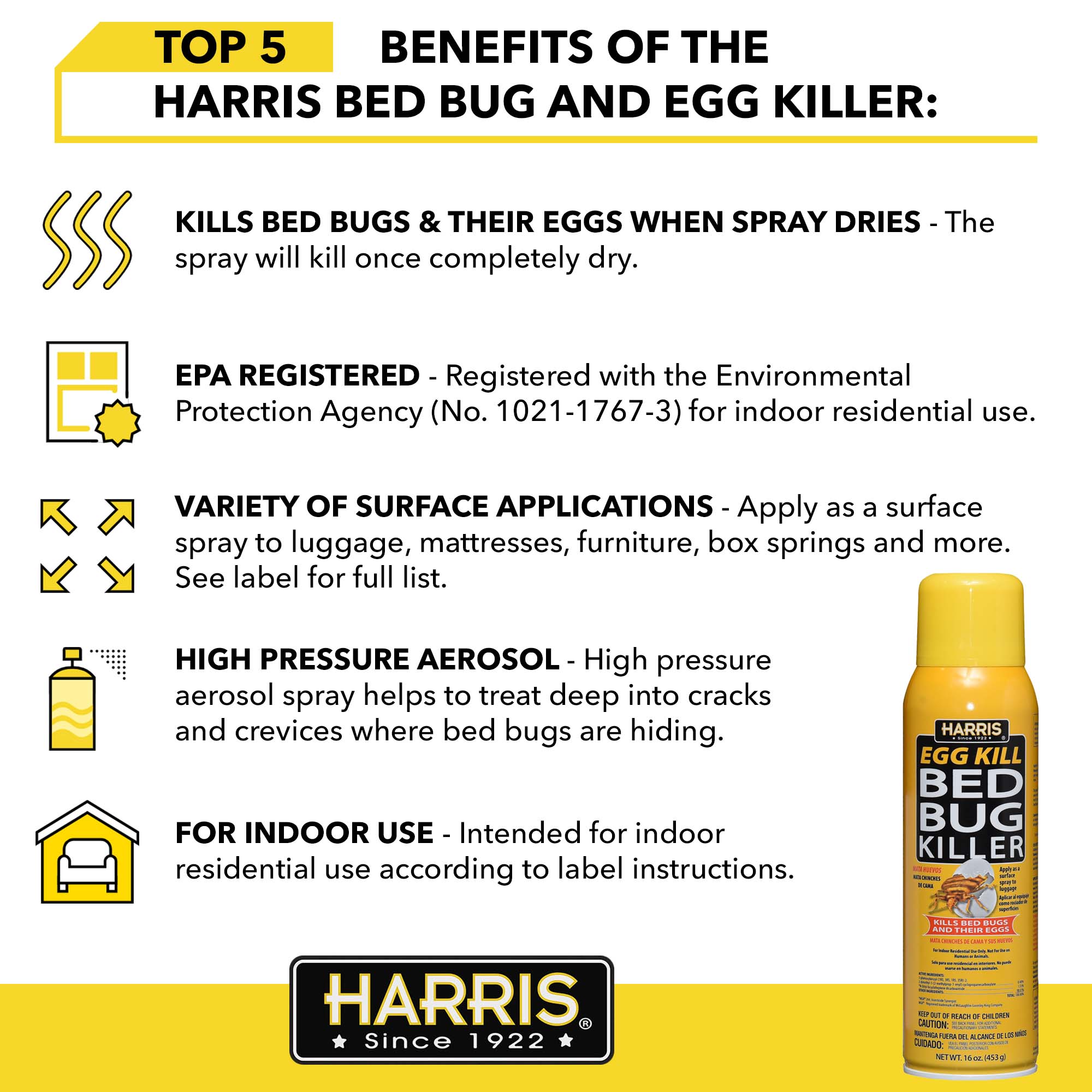 Harris Egg Kill 16 Oz Bed Bug Killer Aerosol In The Pesticides Department At