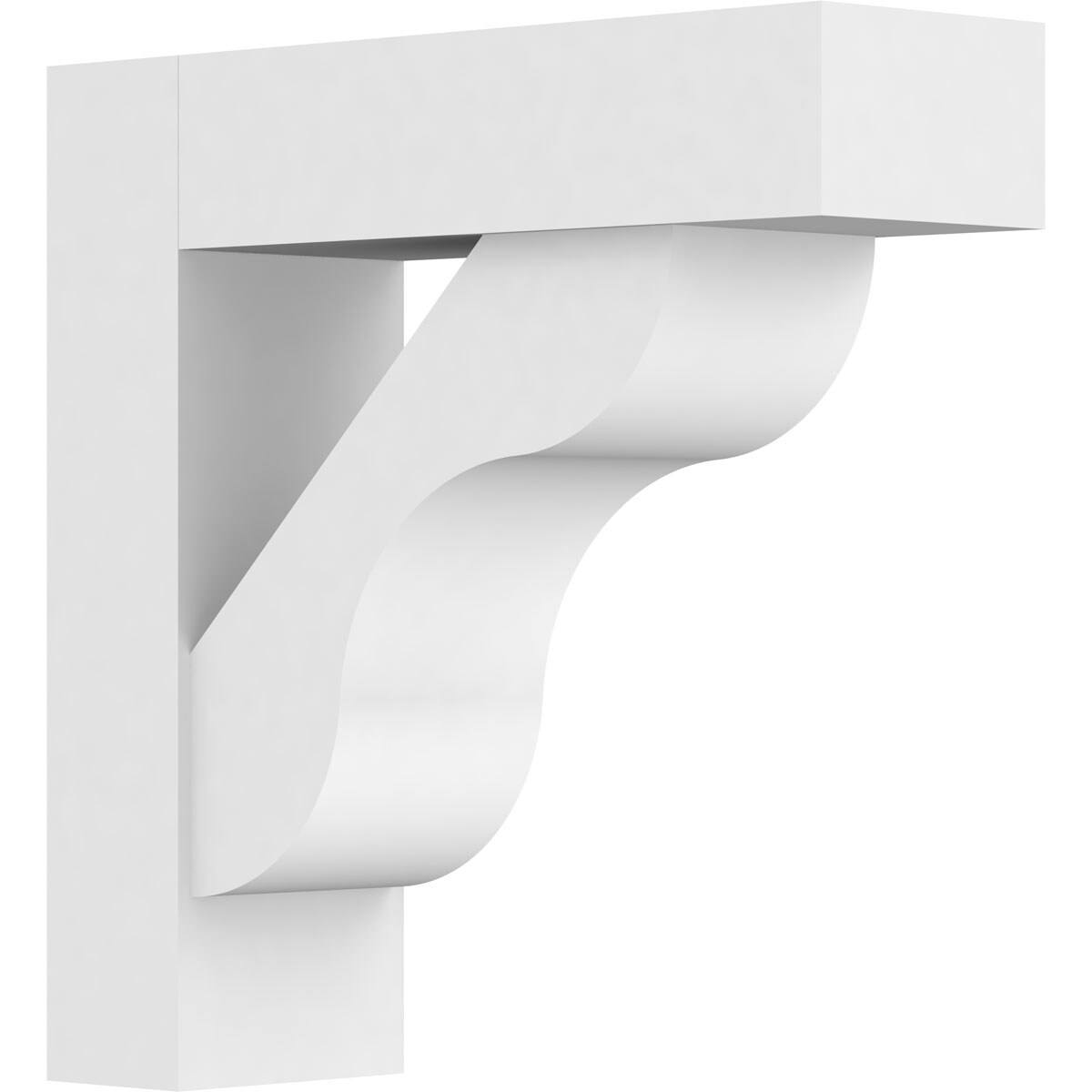 Ekena Millwork BKTP05X16X16CAR05 Standard Carmel 5-in x 16-in x 16-in White PVC Standard bracket