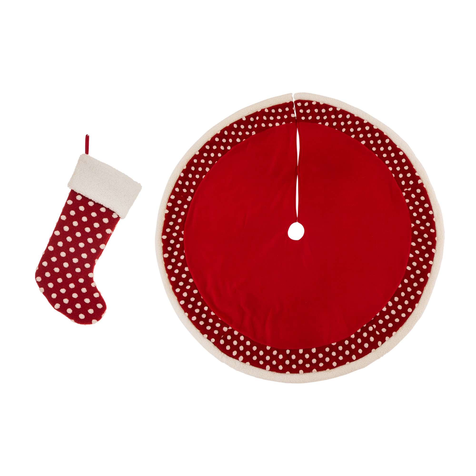 Glitzhome 2004700007 48-in Red Tree Skirt