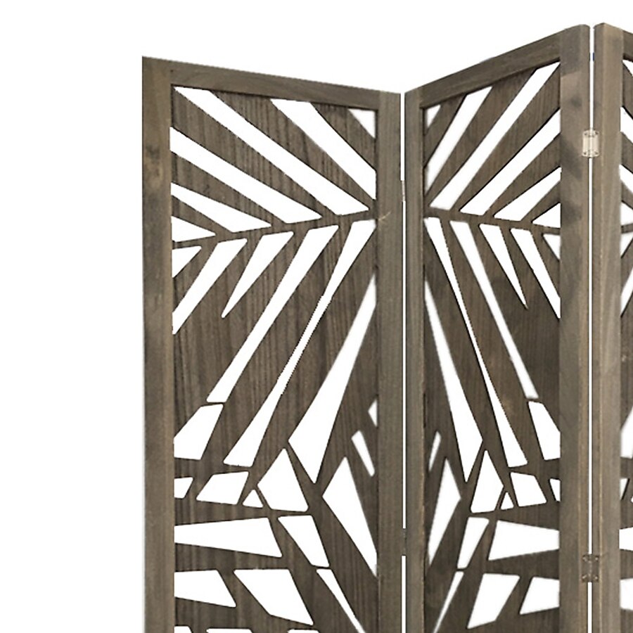 3 Panel Grey Room Divider With Tropical Leaf 3 Panel Grey Room Divider With Tropical Leaf