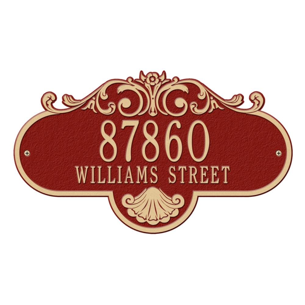 Whitehall 2018RG 10-1/4-in H x 17-1/2-in W Red/Gold Aluminum Address plaque