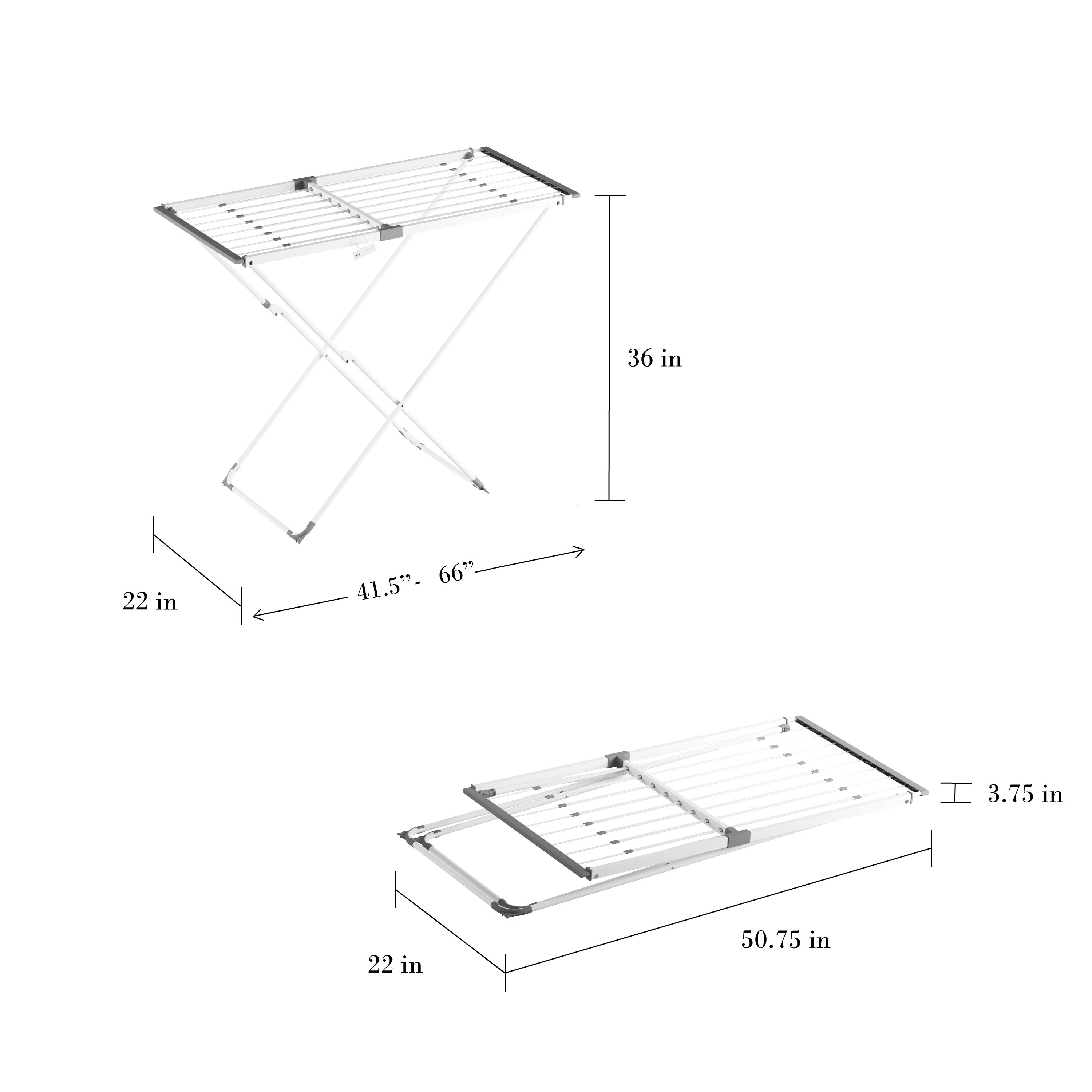 Honey-Can-Do Freestanding Black Metal Drying Rack with 12 Linear