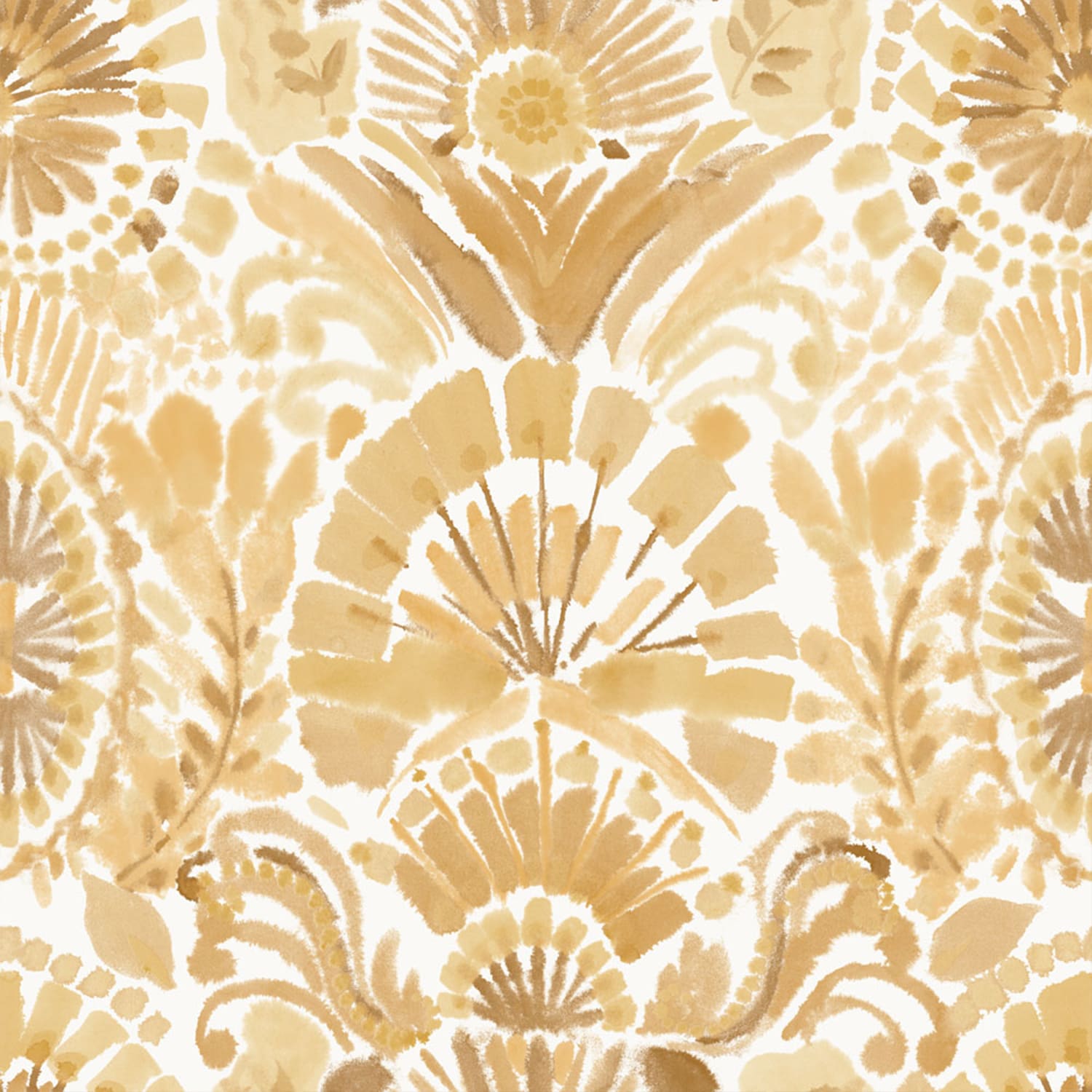Saffron Sun Damask Peel and Stick Wallpaper Roll