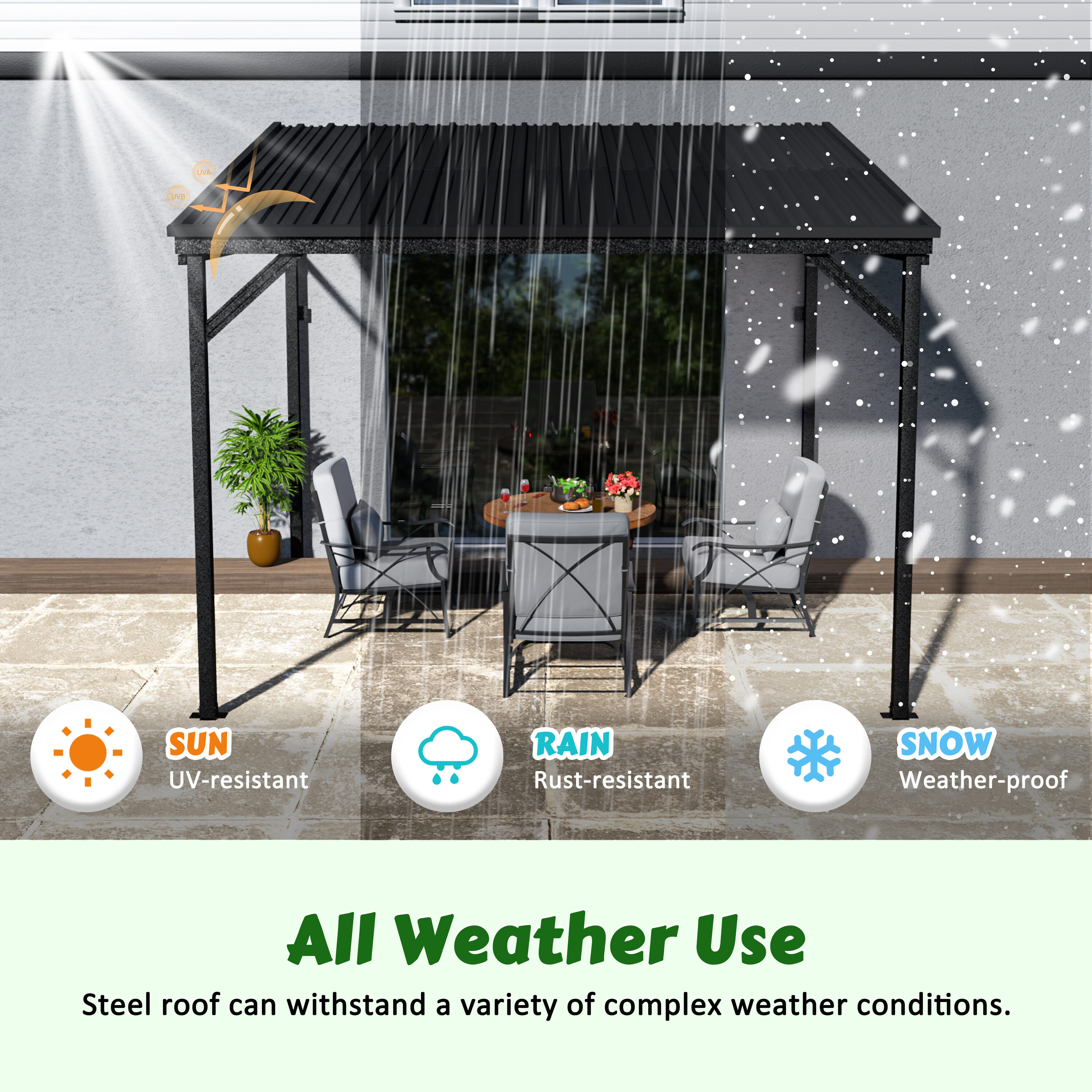 VEIKOUS 12-ft 6-in W x 10-ft L x 7-ft 3-in H White Metal