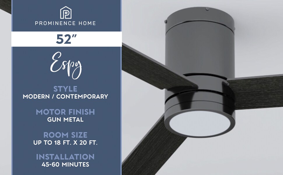 Prominence Home E 52 In Metal Indoor Flush Mount Ceiling Fan With Light Remote 3 Blade The Fans Department At Com Prominence Home E 52 In Metal, Gardinier Ceiling Fan