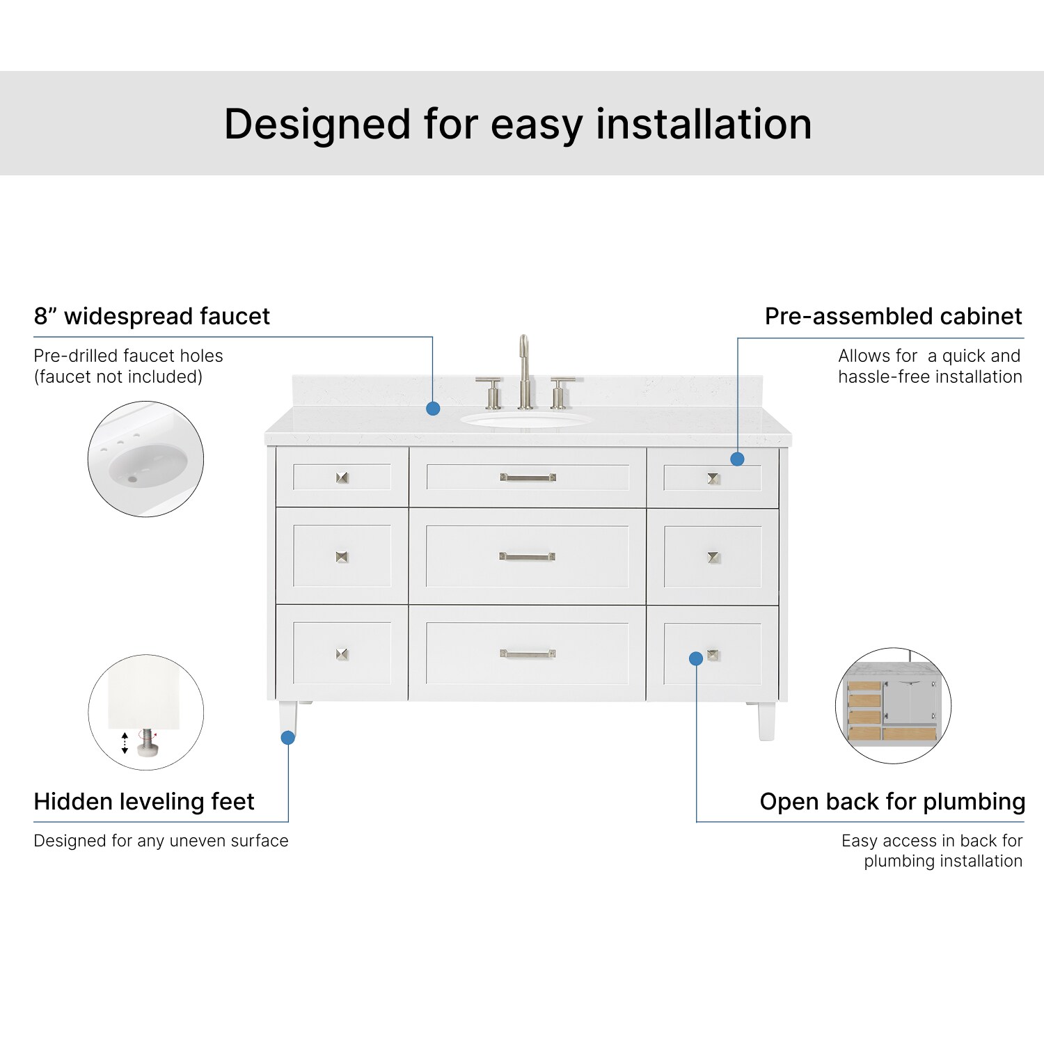 ARIEL B60CQOVOWHT Bath-Vanity-Combo - View #7
