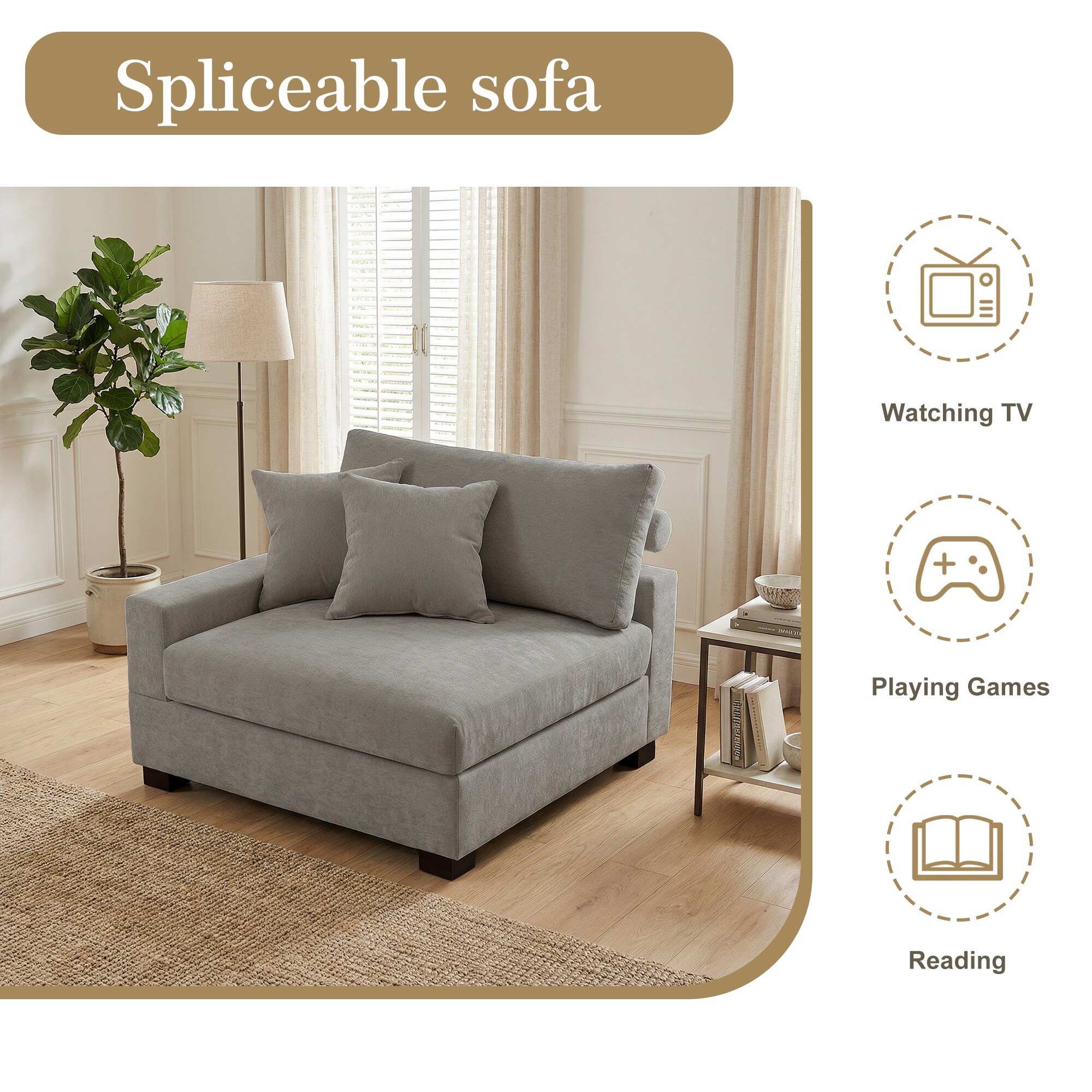 Dreamsidea LS-CS07-C-GRA-AC-R Sofas-Loveseats - View #5