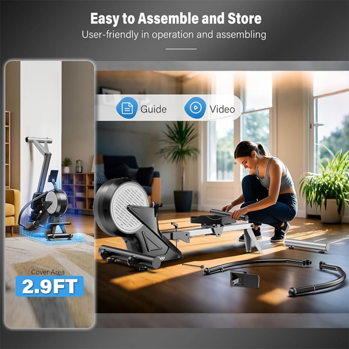 pooboo H18801 Rowing-Machines - View #5