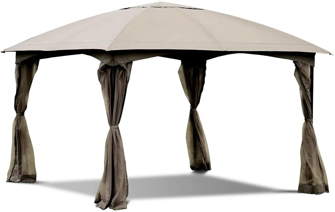 WELLFOR LWAROP75 12-ft x 12-ft Brown with Soft Top Roof