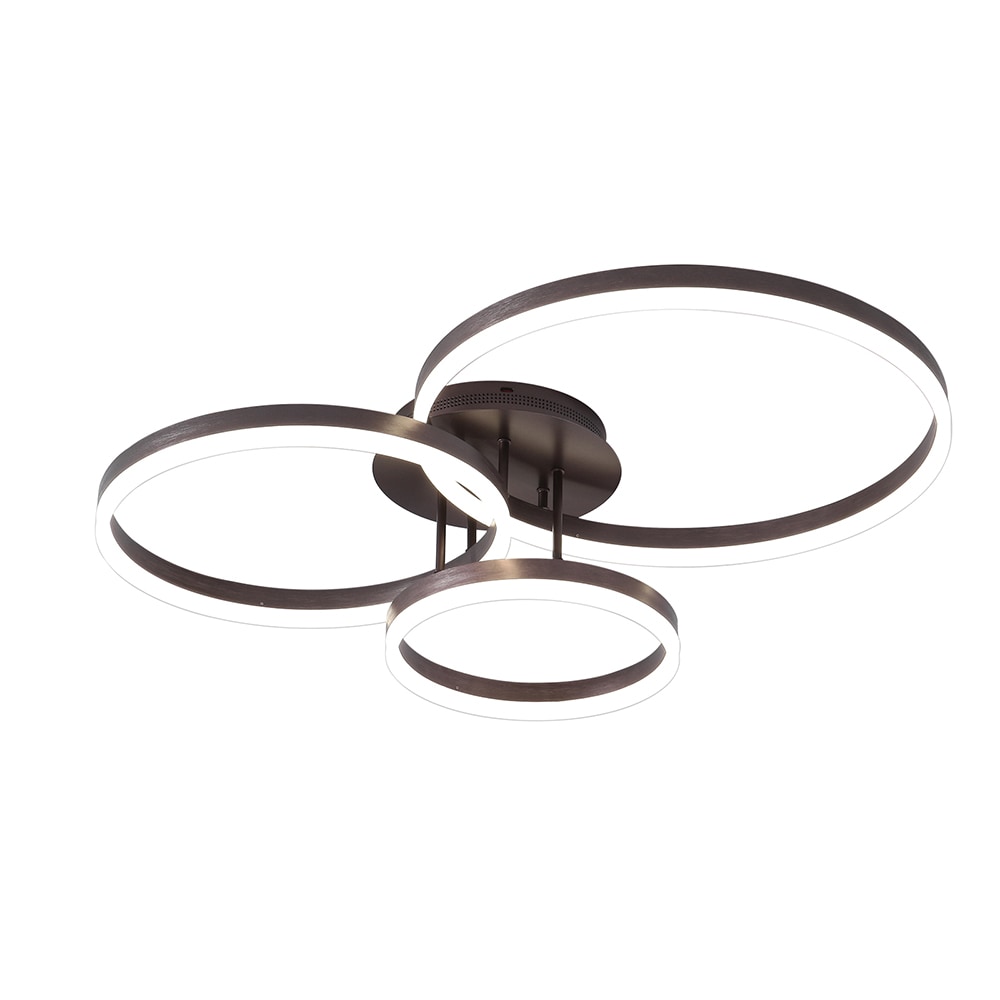 Oukaning HG-HCXLST-4216-US 1-Light Modern Coffee Geometric Ring LED Flush Mount Light