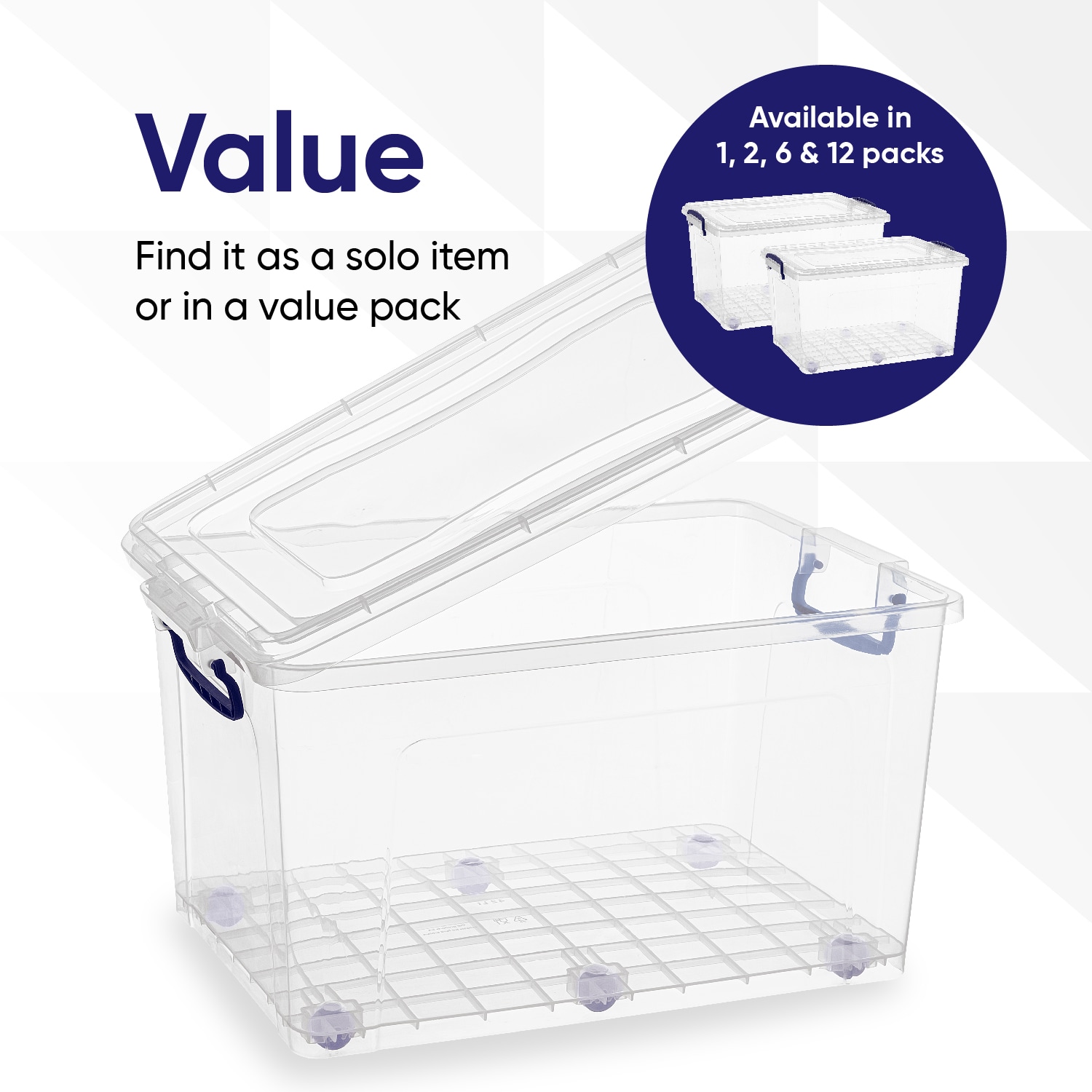 Superio Clear Storage Bin with Lid, Large Stackable Container with Lid, 60  Quart Wheeled Storage Box for Home, Garage, Storage