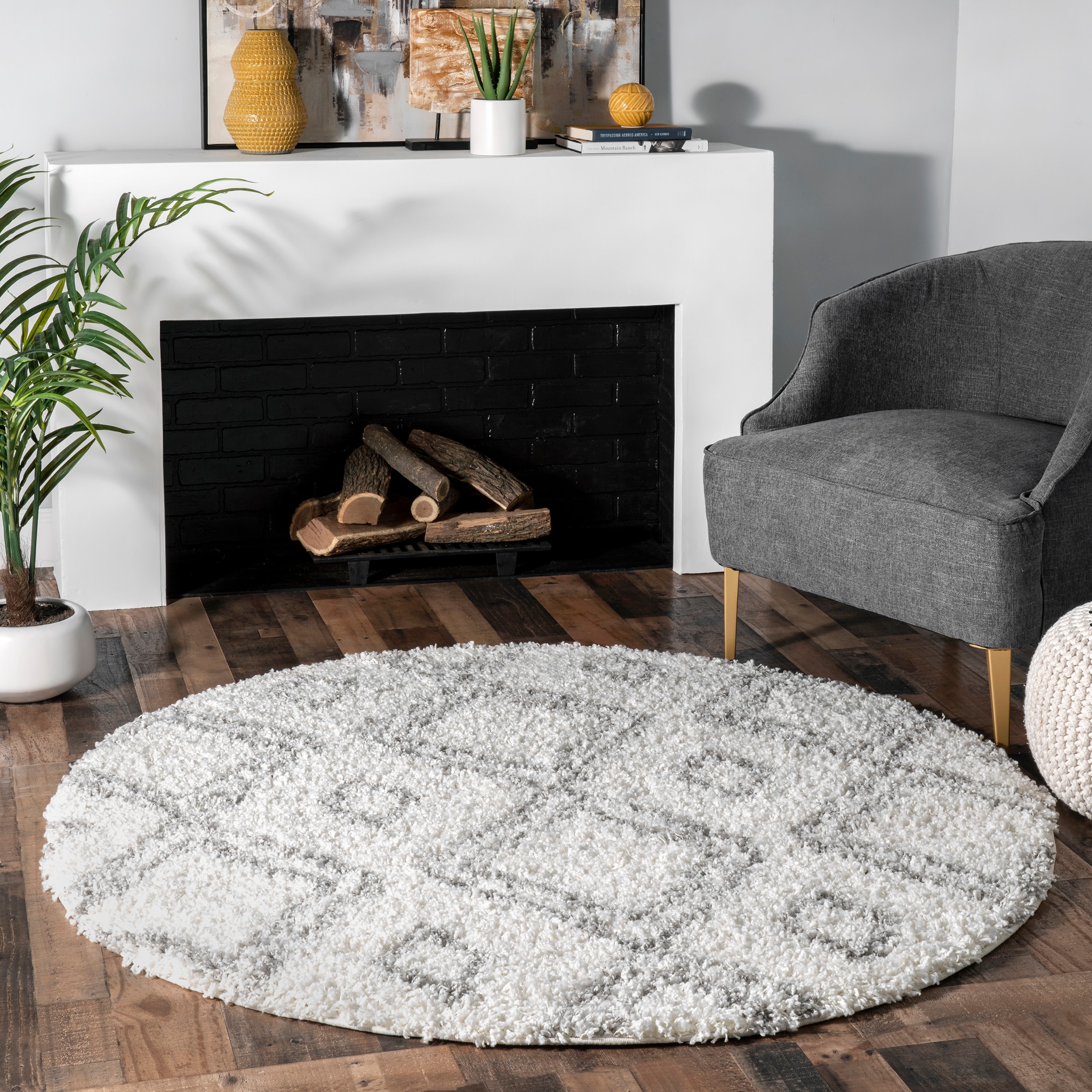 nuLOOM Diana 6 x 9 Off White Indoor Geometric Area Rug in the Rugs