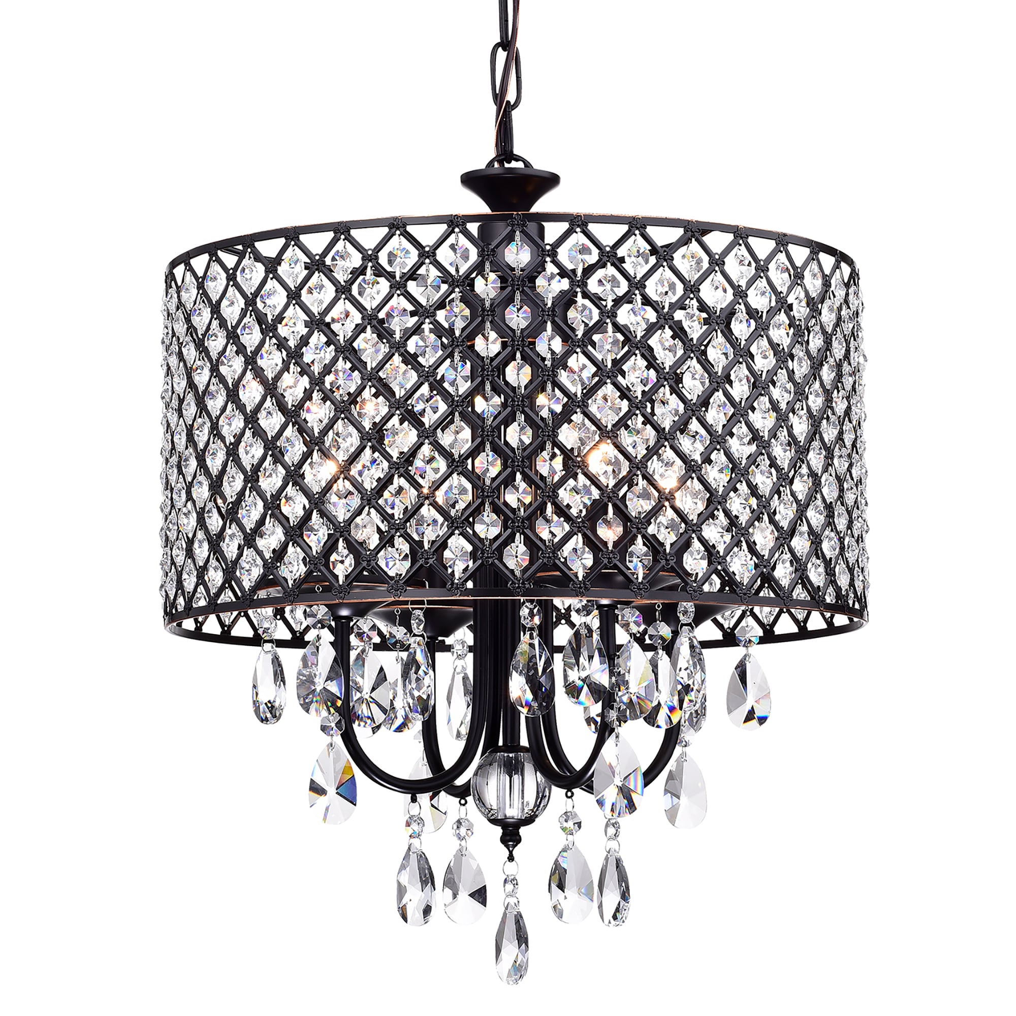 Edvivi EPG8017OB Marya 4 -Light Oil-rubbed Bronze Glam Crystal For Use in Bedrooms, Dining Rooms, Foyers, Kitchens, Living Rooms Chandelier