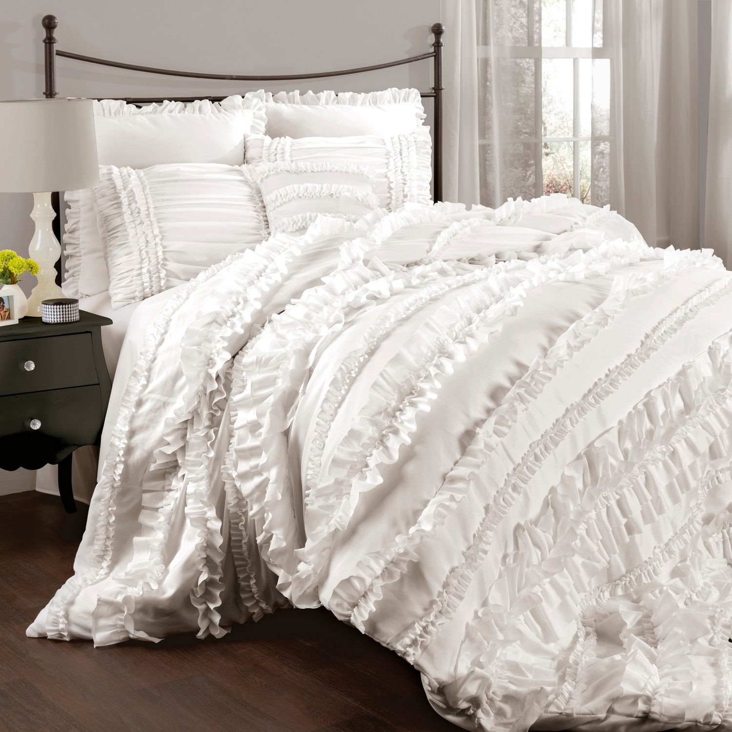Lush Decor C07853P13 White Solid King Comforter