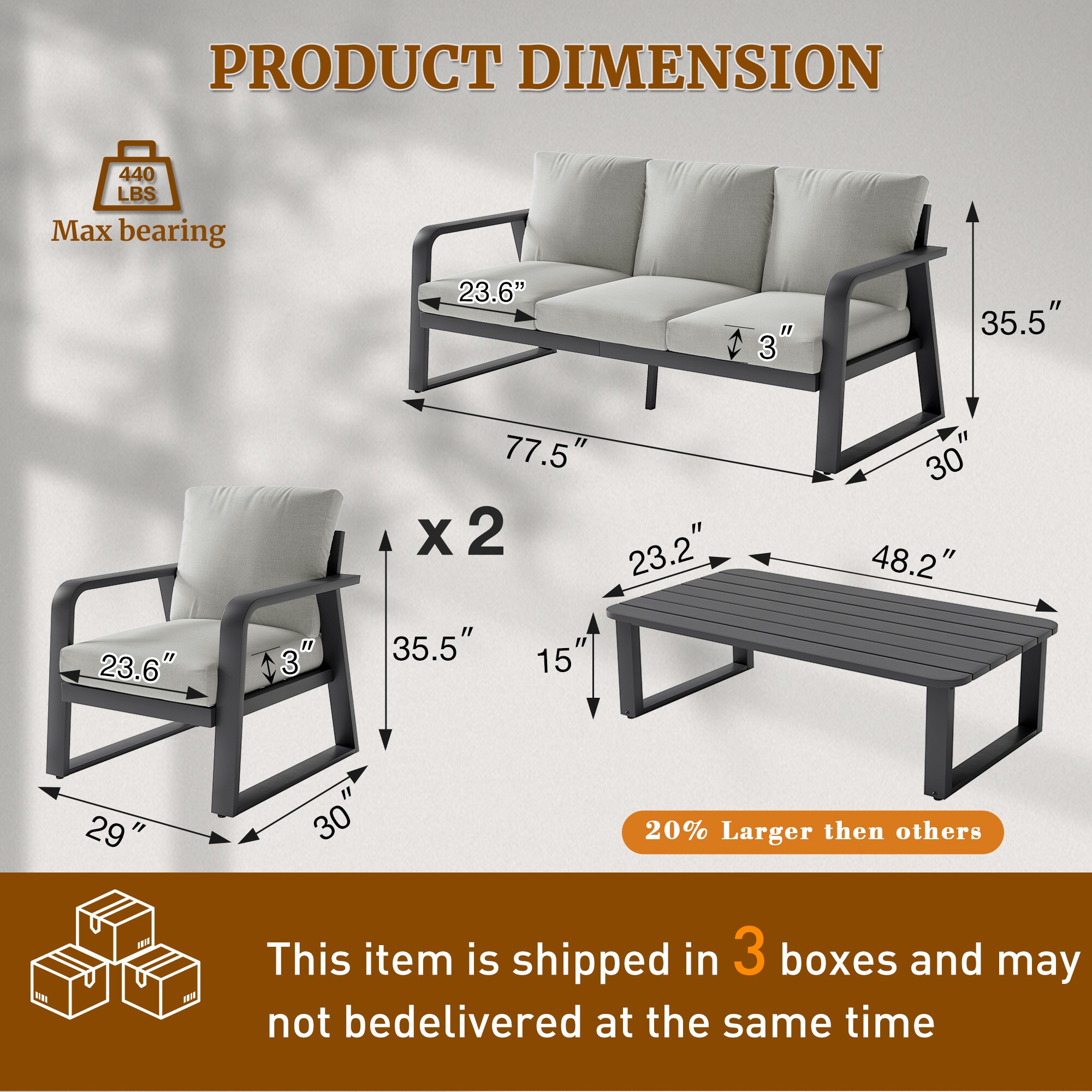 SUGOLD FR-4PCSET-2FIXED Patio-Conversation-Sets - View #5