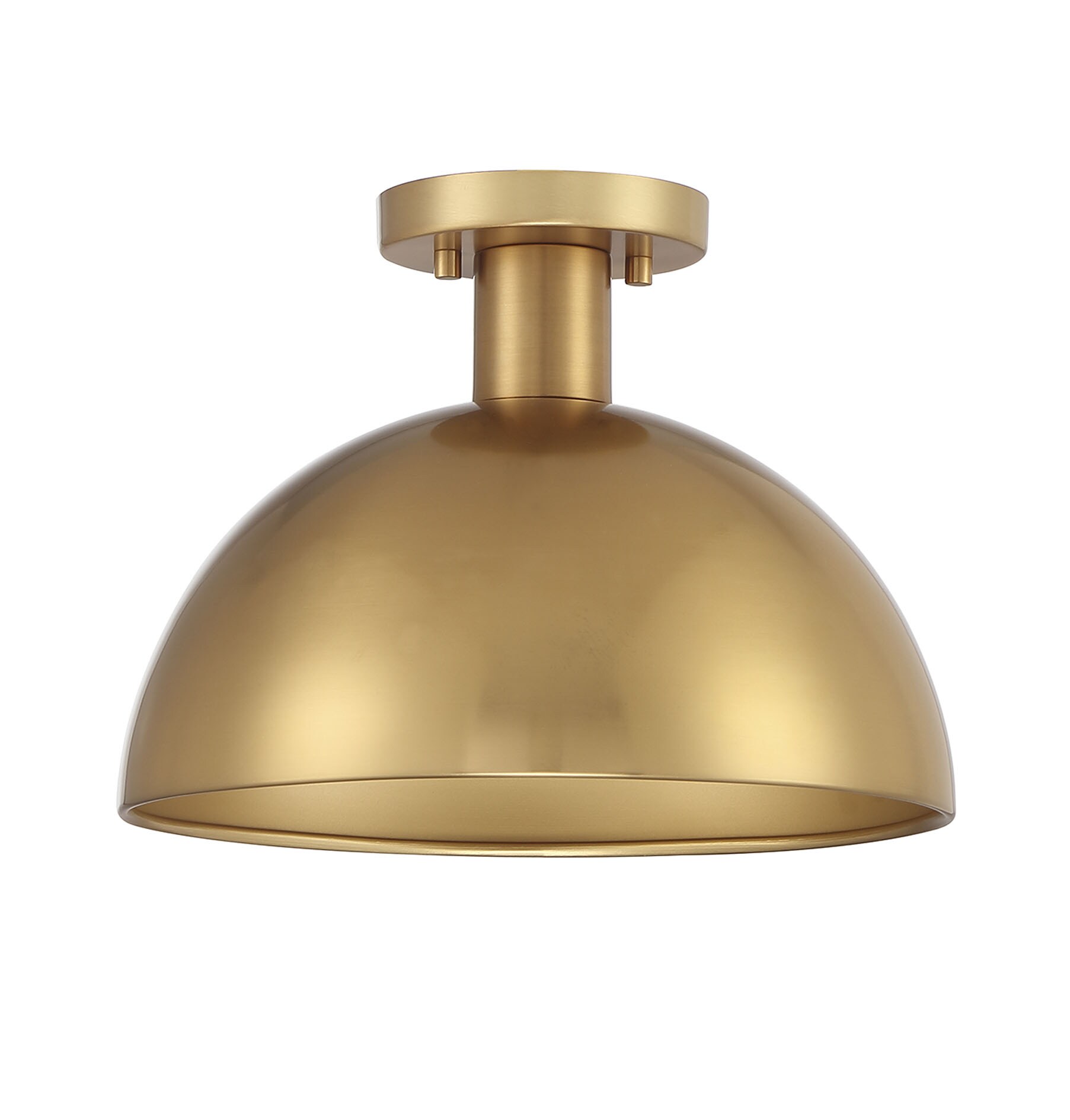 Vintage Brass 1-Light Semi-Flush Mount Ceiling Light