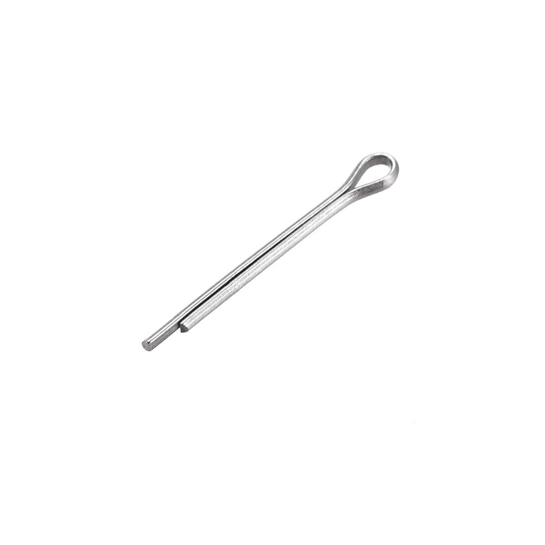 Aoibox  Split Cotter Pin 1mm x 10mm 304 Stainless Steel 2 Prongs Silver Tone Fastener Clip Key 60 Piece