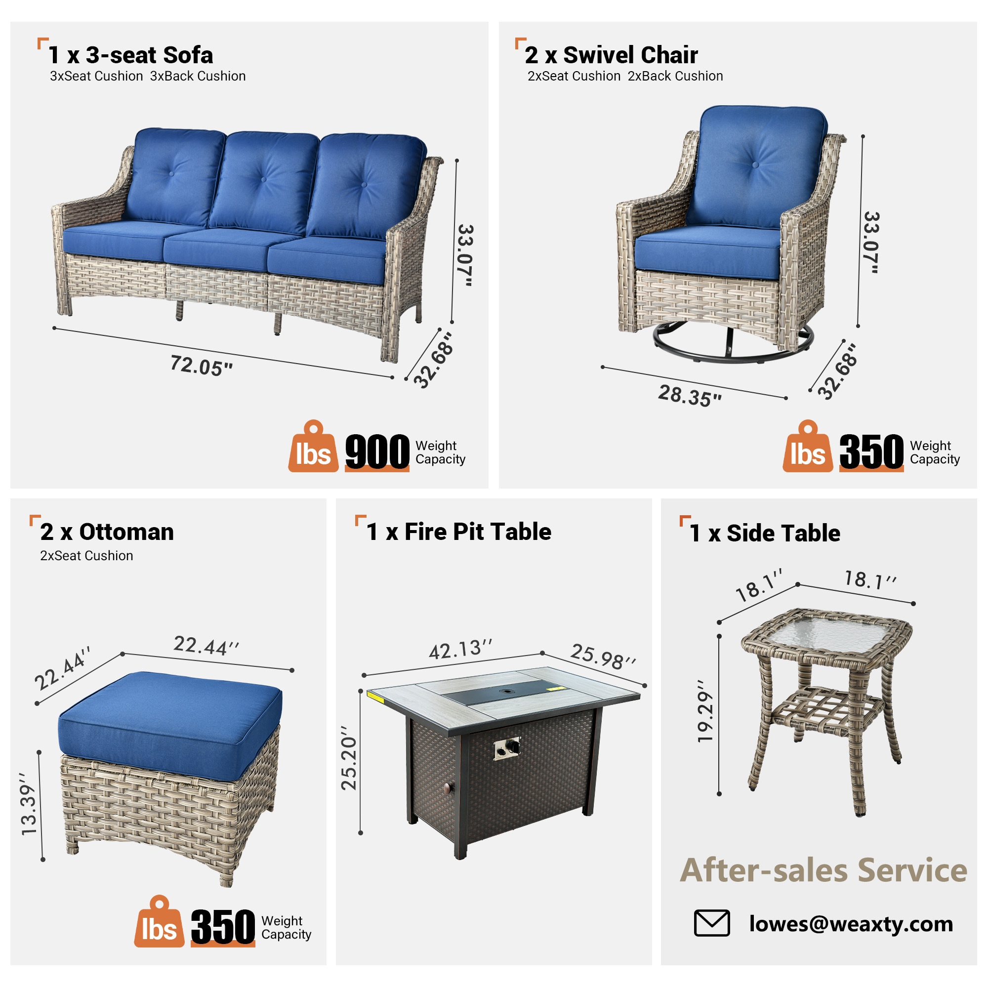 weaxty HMBCFP03-PAD706 Patio-Conversation-Sets - View #7