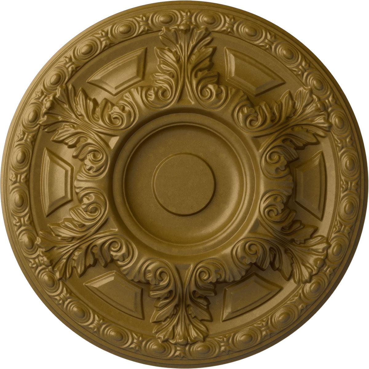 Ekena Millwork CM24GAGLS Granada 23.5-in W x 23.5-in L Painted Gold Polyurethane Whole Ceiling Medallion