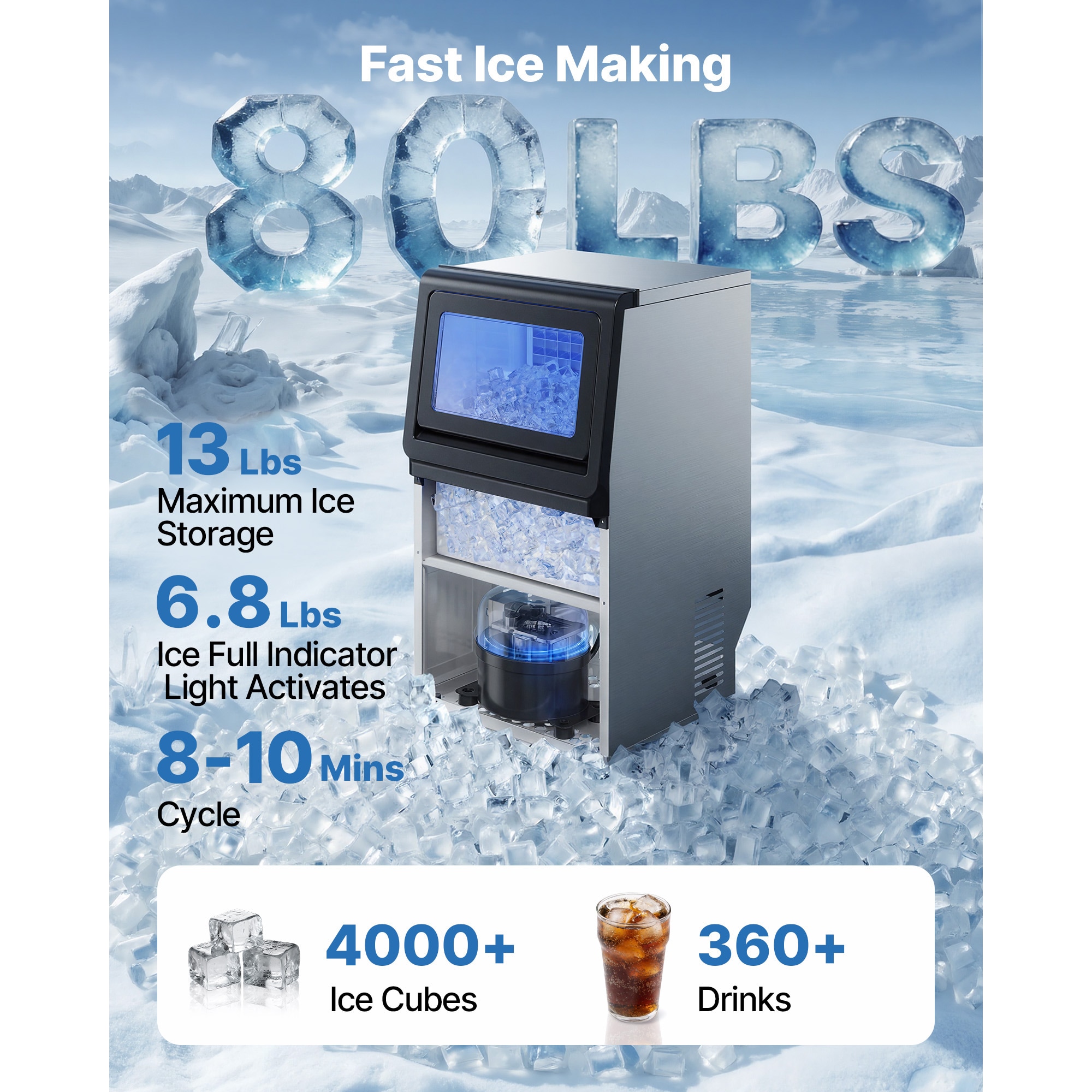 VEVOR KZJ720JKDHLS00001V1 Commercial-Ice-Makers - View #3