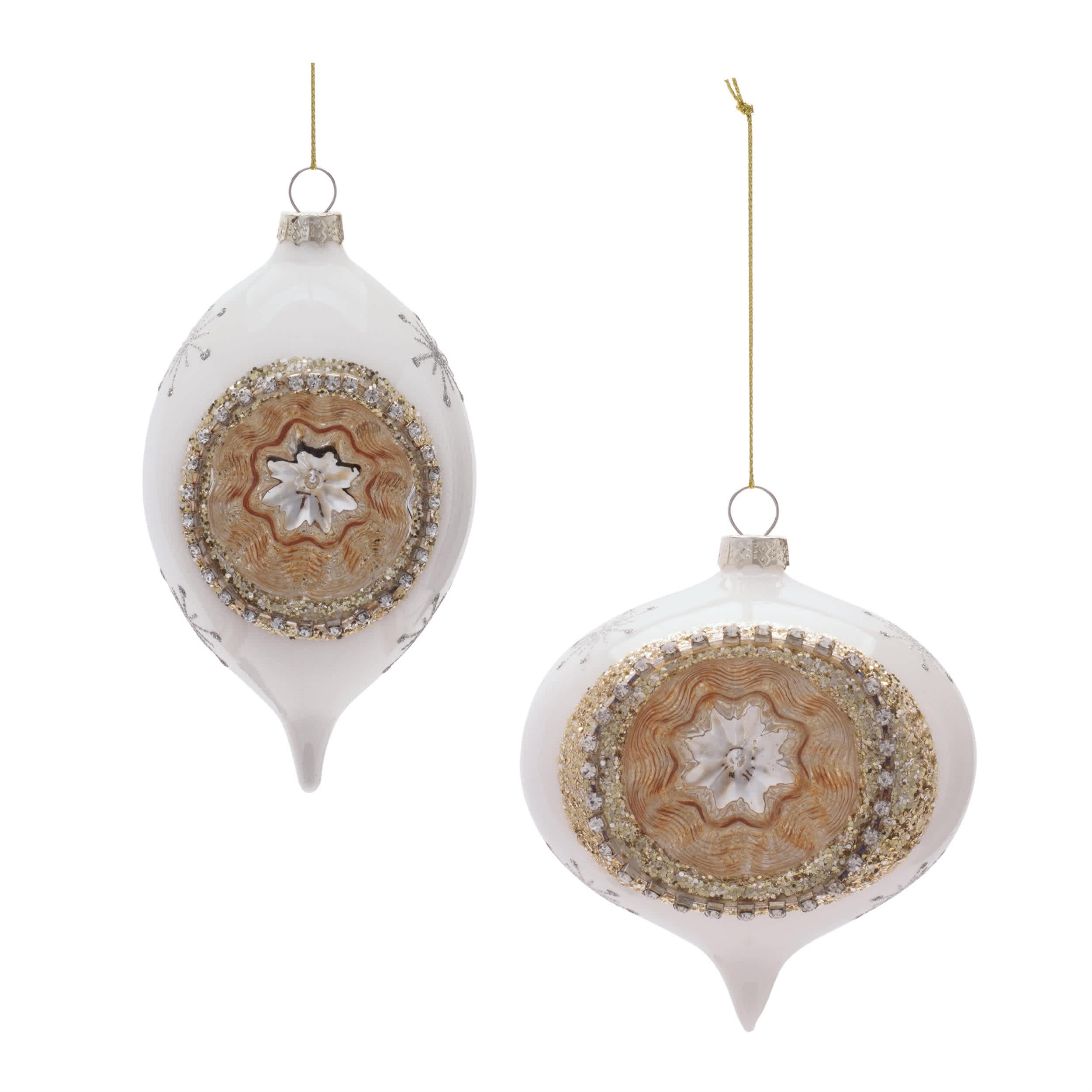 Melrose International Glass Reflector Ornament Set of 6