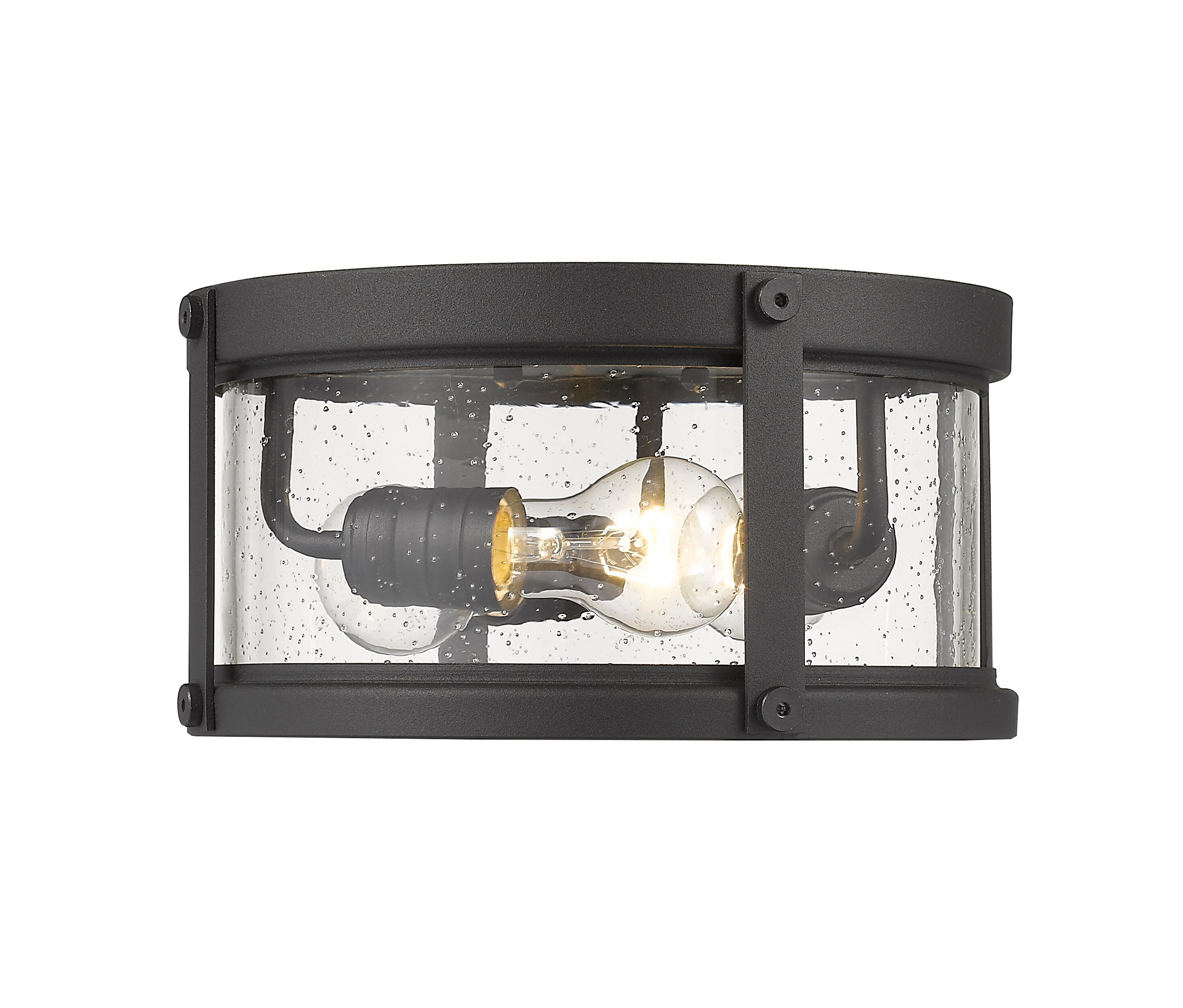 Z-Lite 569F-BK Roundhouse 3-Light 6-in Black Indoor/Outdoor Flush Mount Light
