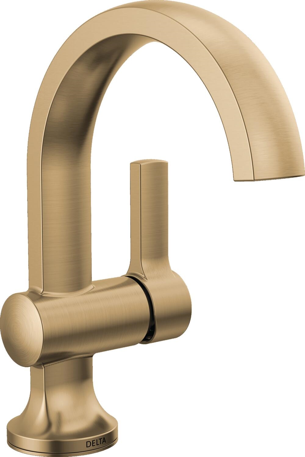 Delta 15855LF-CZ Albion Champagne Bronze Single hole 1-handle WaterSense High-arc Residential Handle Bathroom Sink Faucet with Drain with Deck Plate
