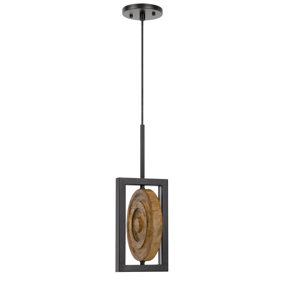 Cal Lighting Fano integrated dimmable LED wood/metal mini pendant fixture
