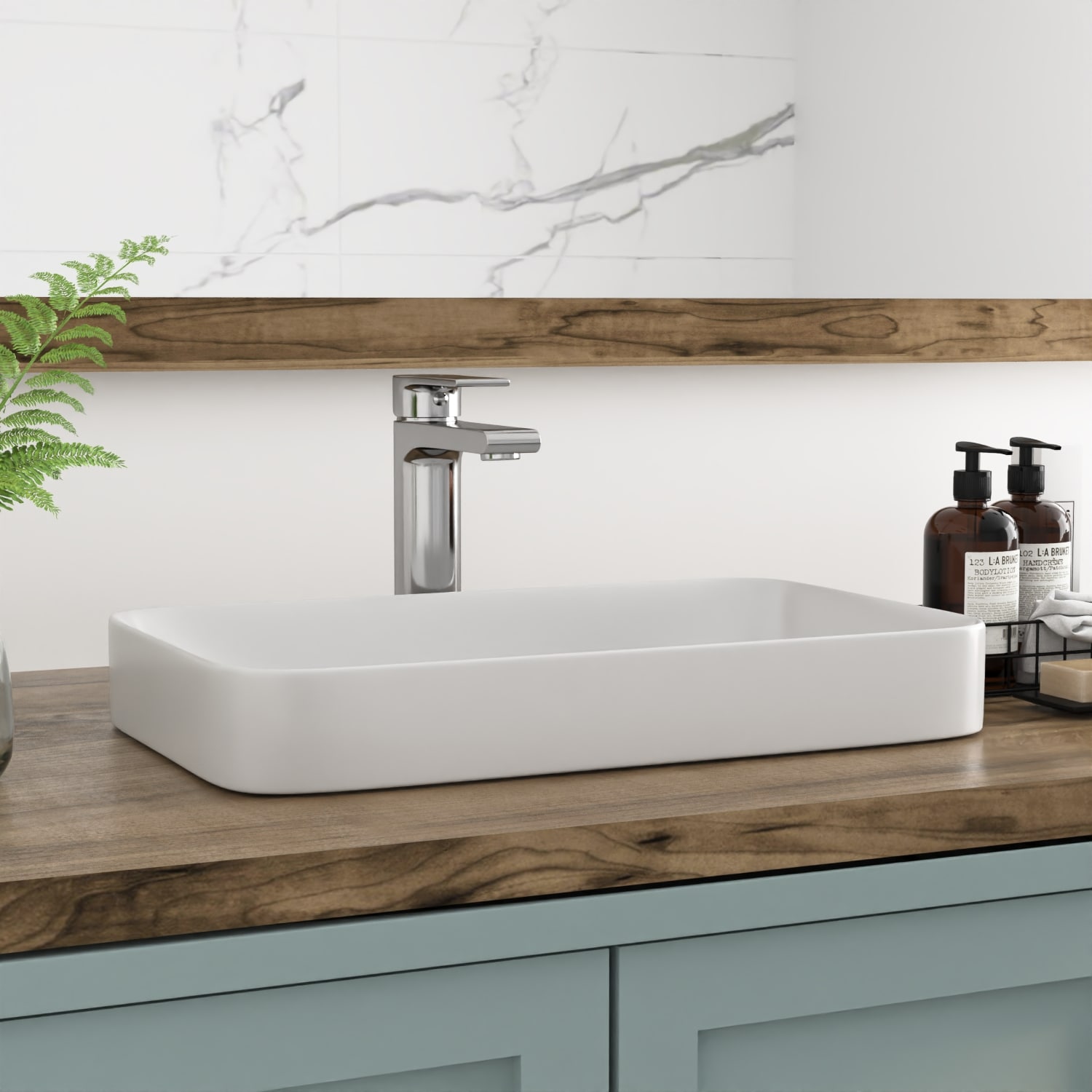 DeerValley DV-1V0047 Ally Ceramic Vessel Rectangular Traditional White Bathroom Sink ( 18.9-Inches x 11.61-Inches )
