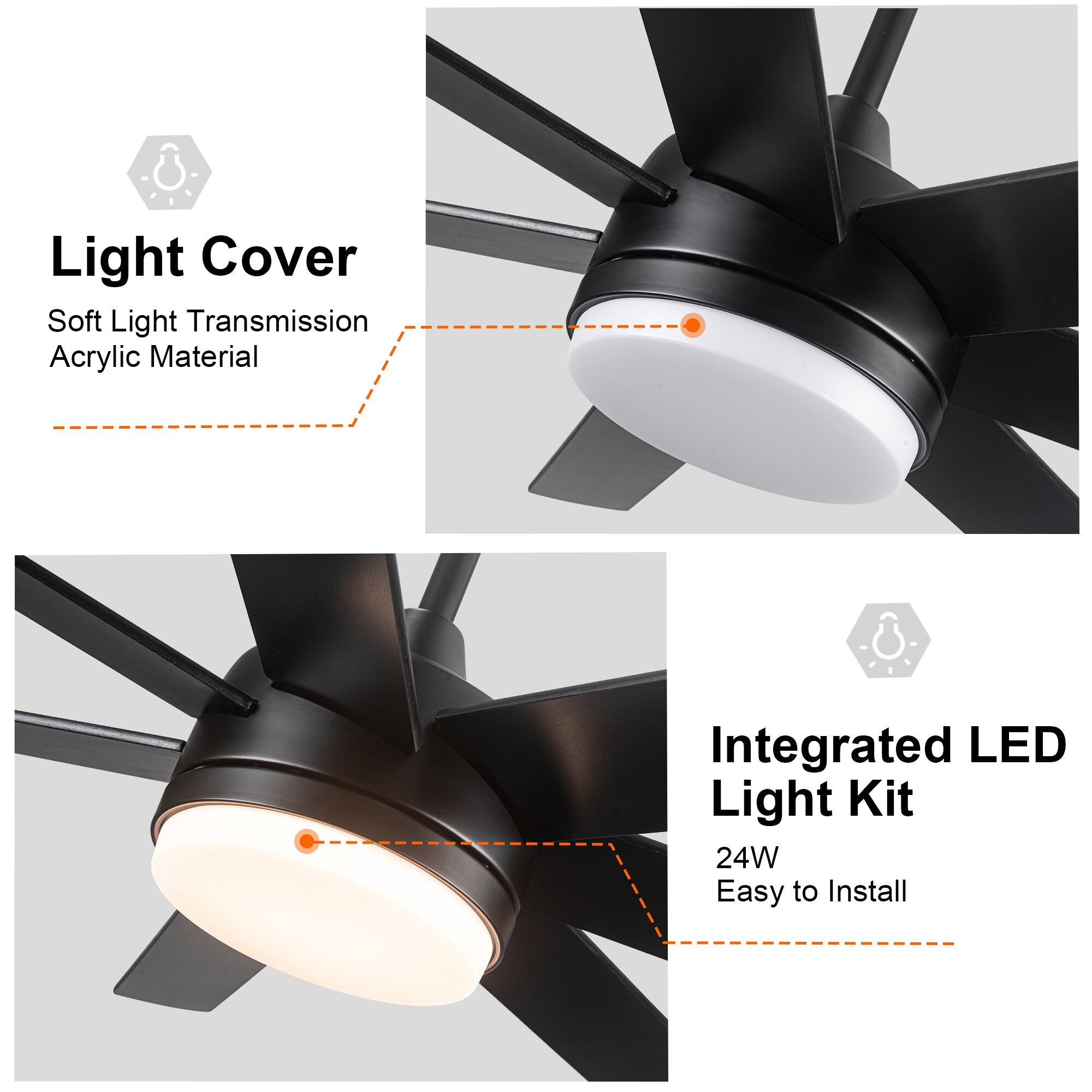 Yardreeze YHCF49BK0407 Ceiling-Fans - View #5