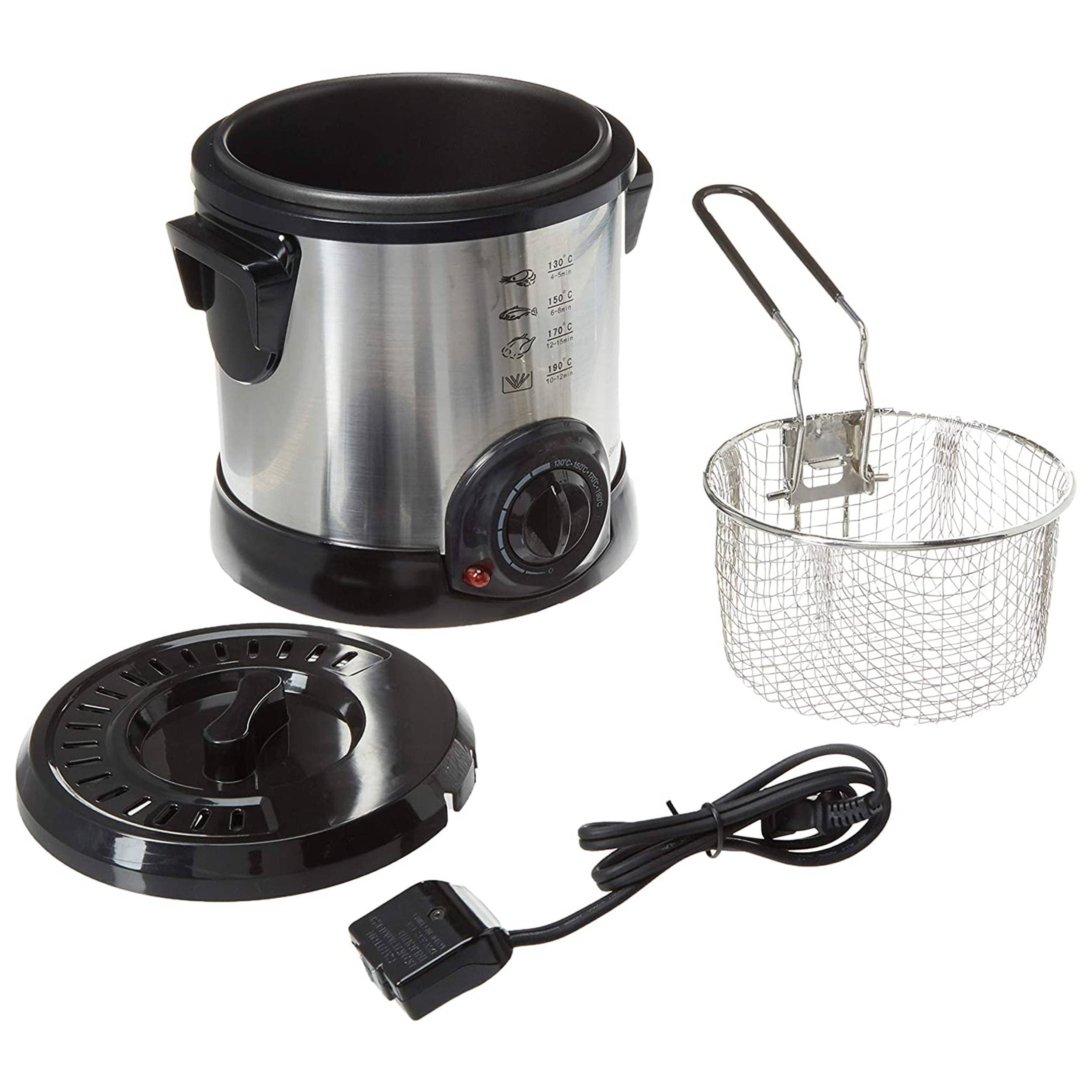 Lumme Stainless Steel Deep Fryer with Removable Basket & Heating